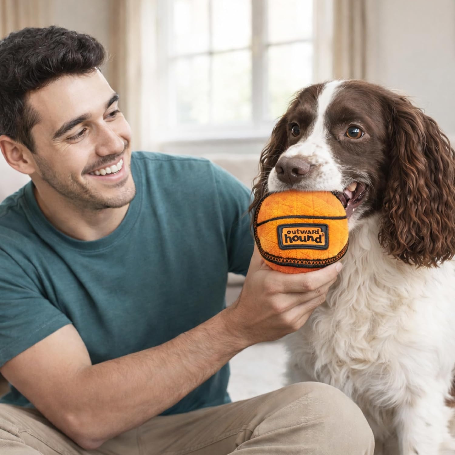 image:imageOutward Hound Xtreme Seamz Dog Toy Reinforced Seams amp Multiple Stitching Durable Plush with Squeakers Basketball 47