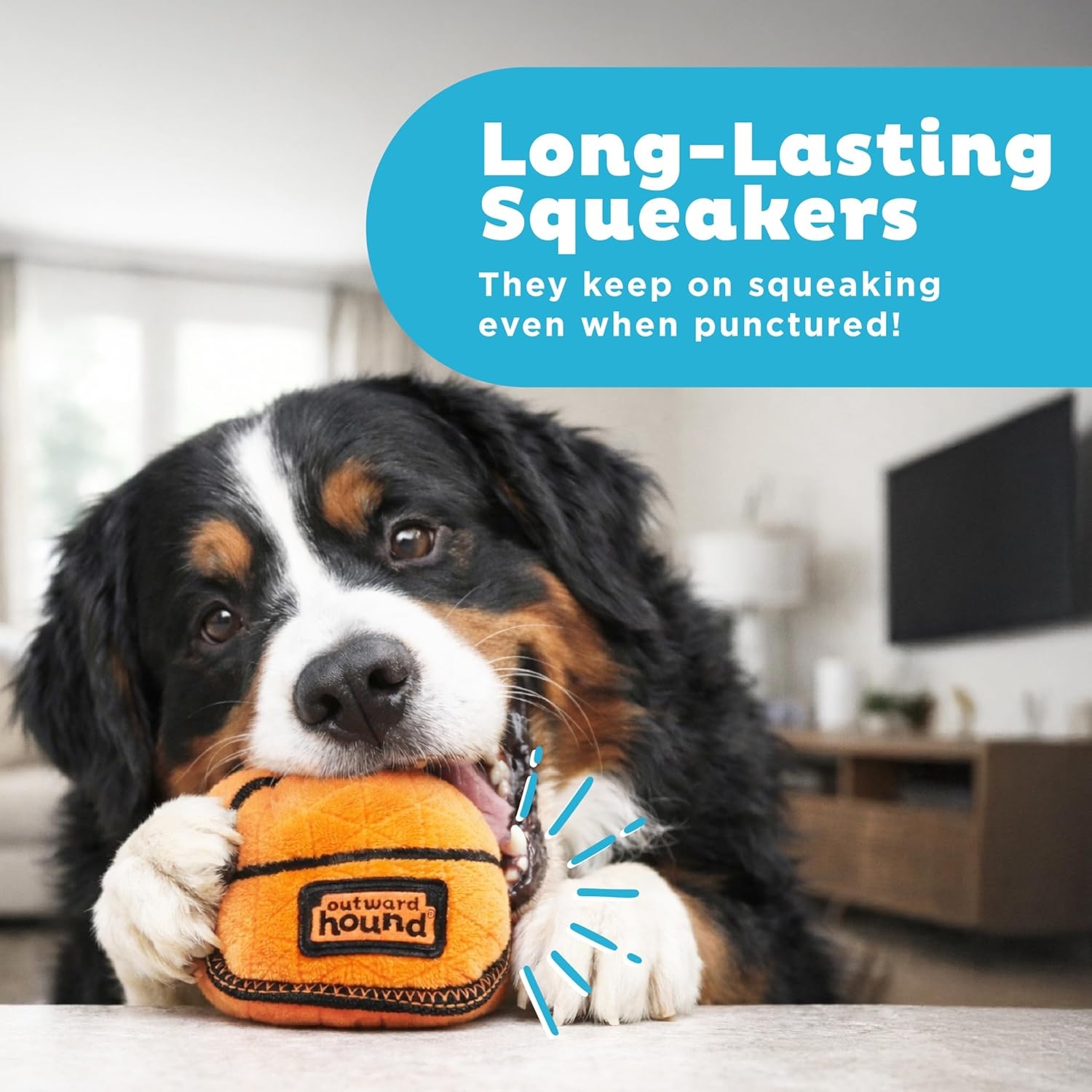 image:imageOutward Hound Xtreme Seamz Dog Toy Reinforced Seams amp Multiple Stitching Durable Plush with Squeakers Basketball 47