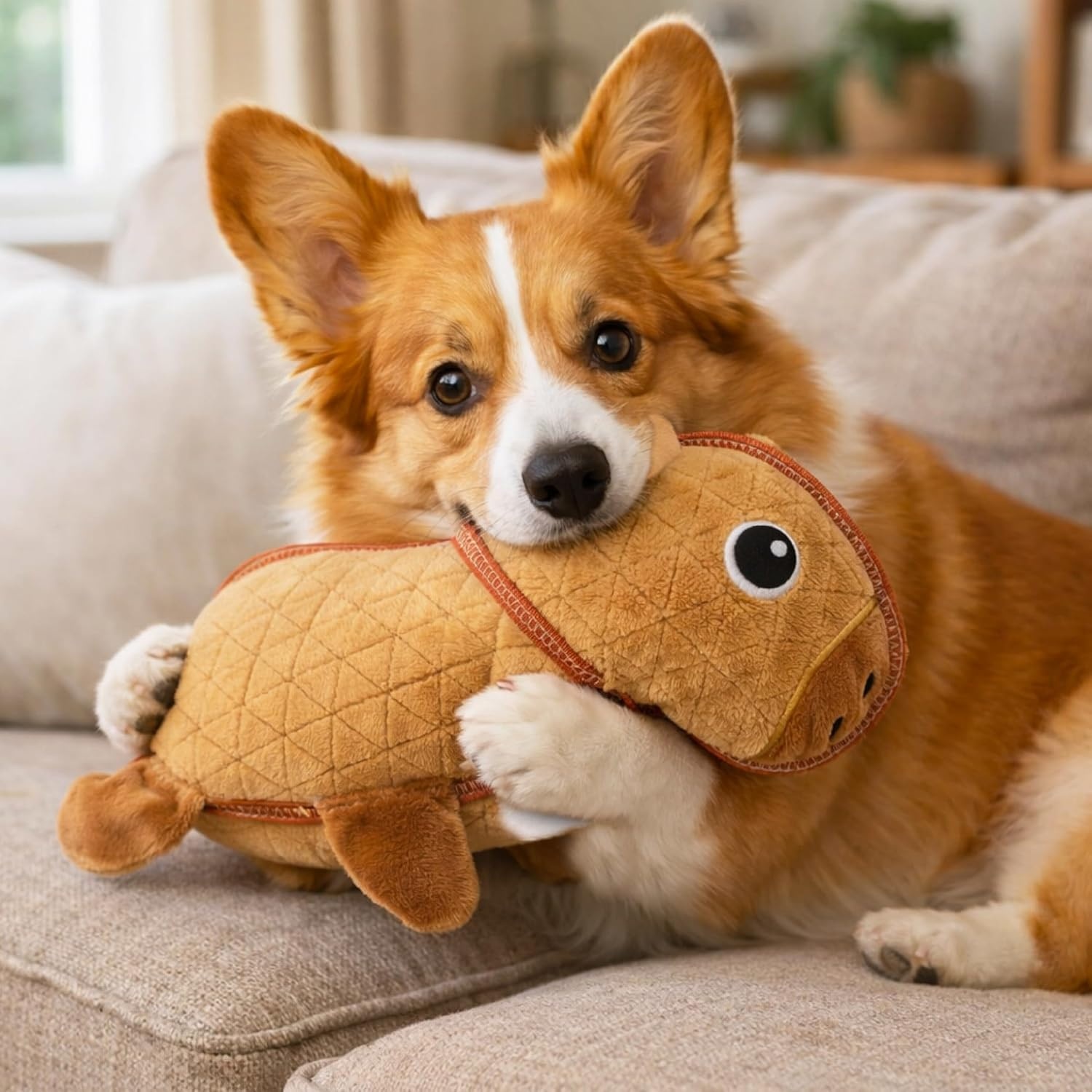 image:imageOutward Hound Xtreme Seamz Dog Toy Reinforced Seams amp Multiple Stitching Durable Plush with Squeakers Capybara 12