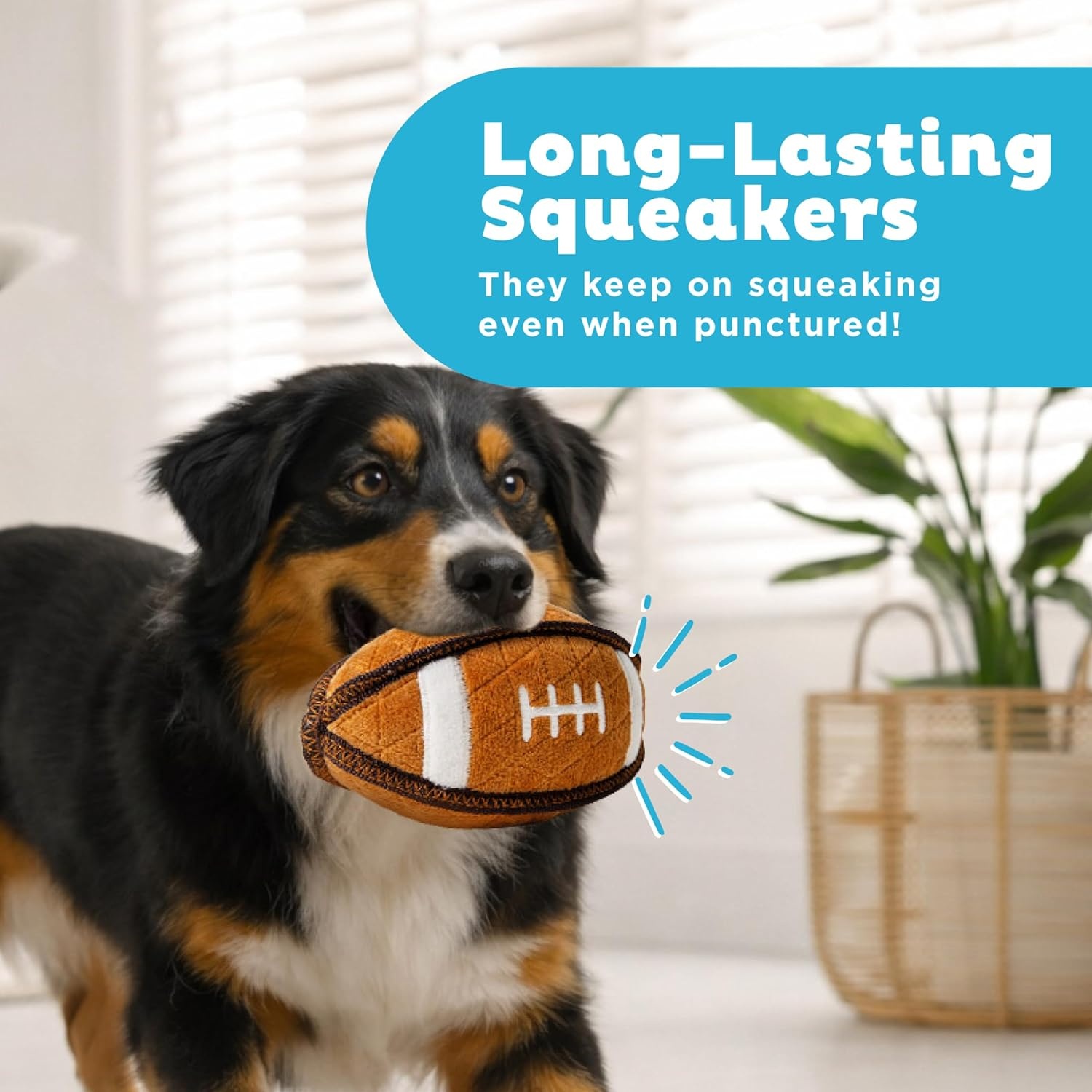 image:imageOutward Hound Xtreme Seamz Dog Toy Reinforced Seams amp Multiple Stitching Durable Plush with Squeakers Football 71