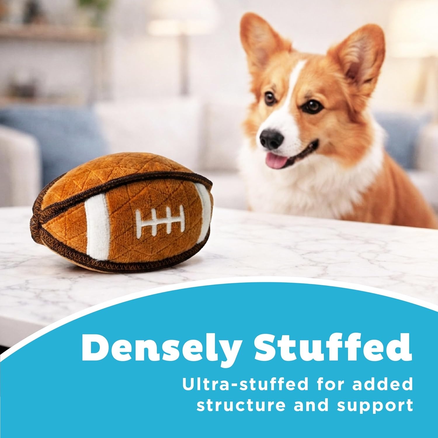 image:imageOutward Hound Xtreme Seamz Dog Toy Reinforced Seams amp Multiple Stitching Durable Plush with Squeakers Football 71