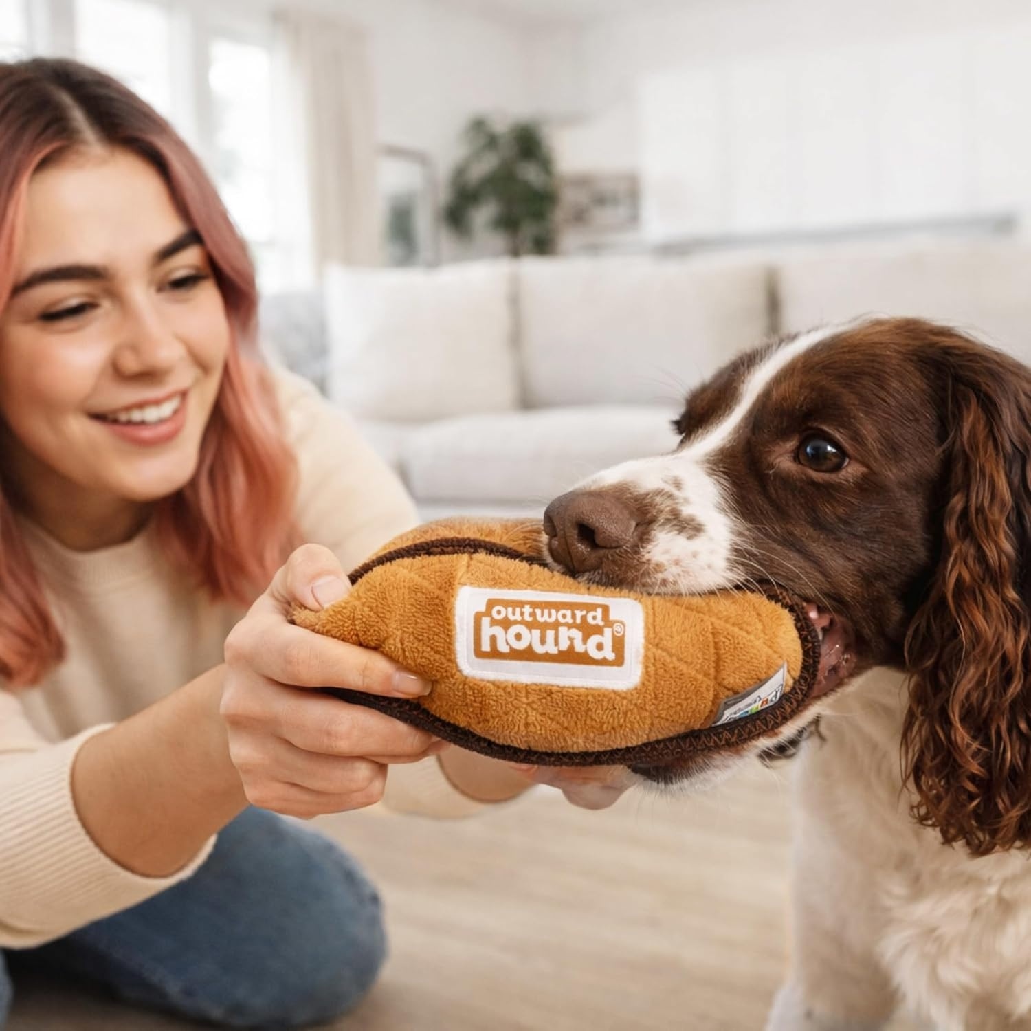 image:imageOutward Hound Xtreme Seamz Dog Toy Reinforced Seams amp Multiple Stitching Durable Plush with Squeakers Football 71