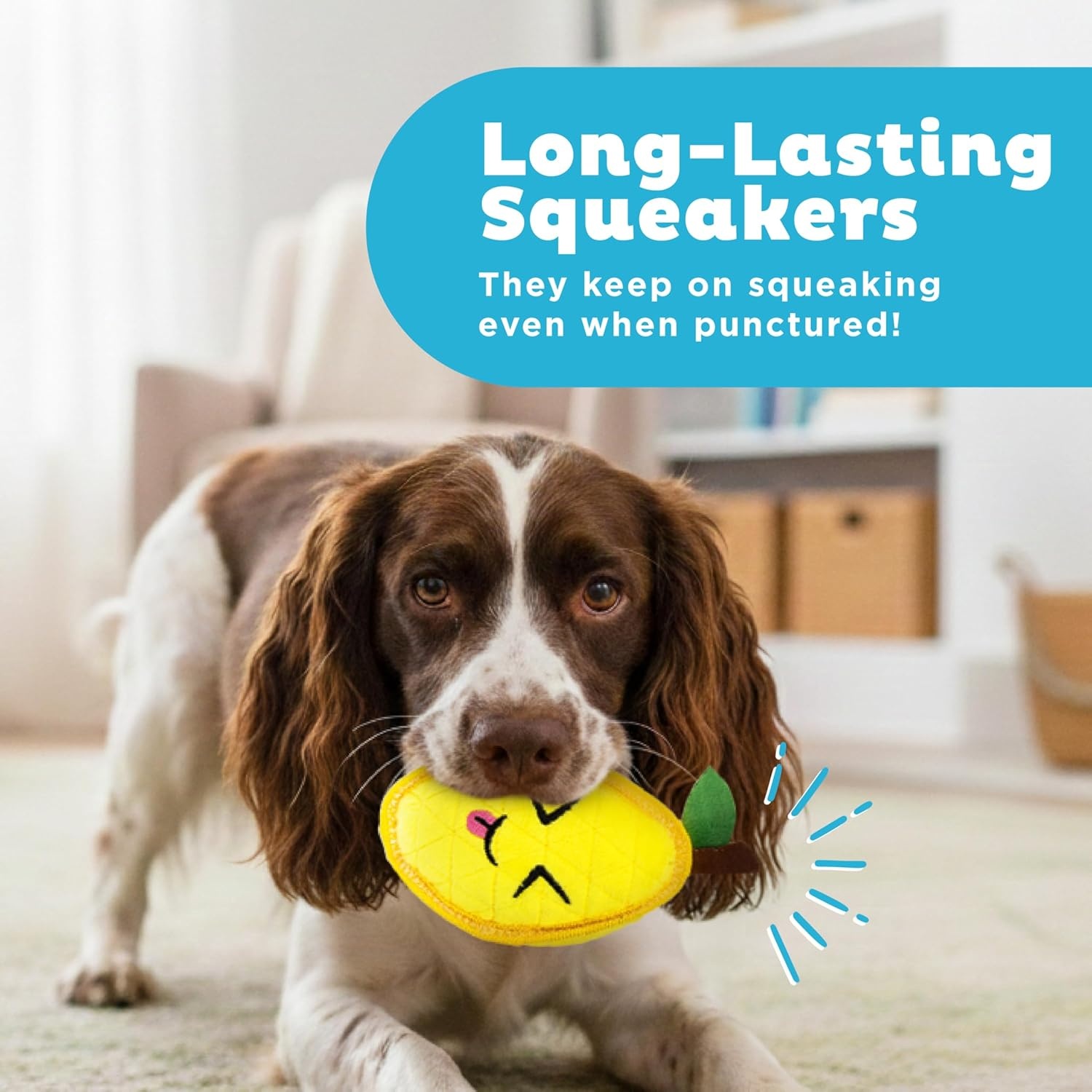 image:imageOutward Hound Xtreme Seamz Dog Toy Reinforced Seams amp Multiple Stitching Durable Plush with Squeakers Lemon 51