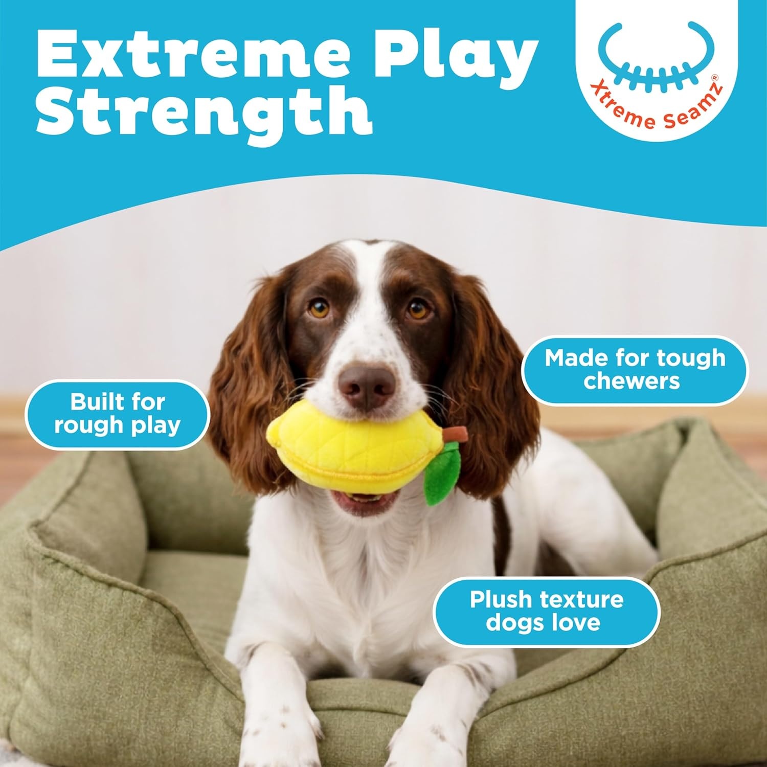 image:imageOutward Hound Xtreme Seamz Dog Toy Reinforced Seams amp Multiple Stitching Durable Plush with Squeakers Lemon 51