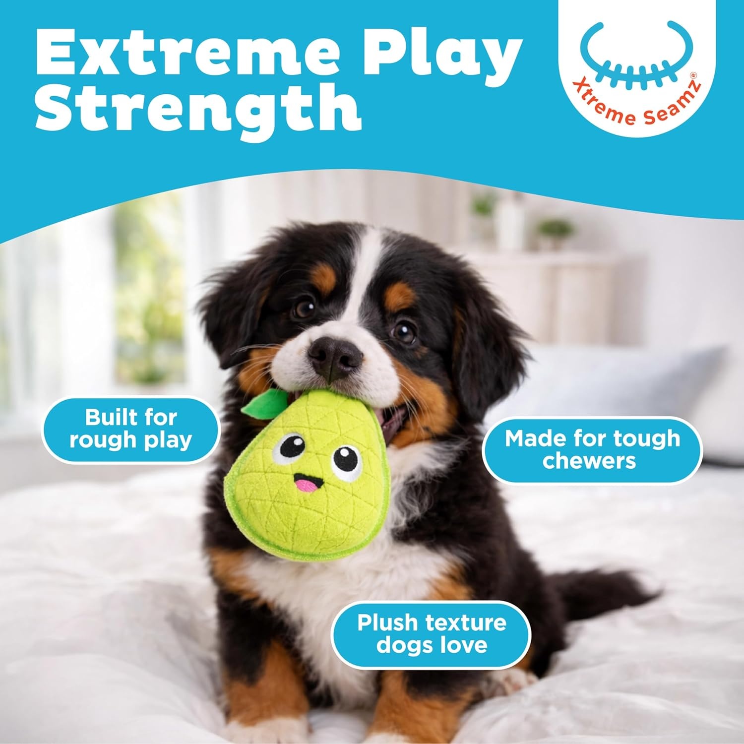 image:imageOutward Hound Xtreme Seamz Dog Toy Reinforced Seams amp Multiple Stitching Durable Plush with Squeakers Pear 47