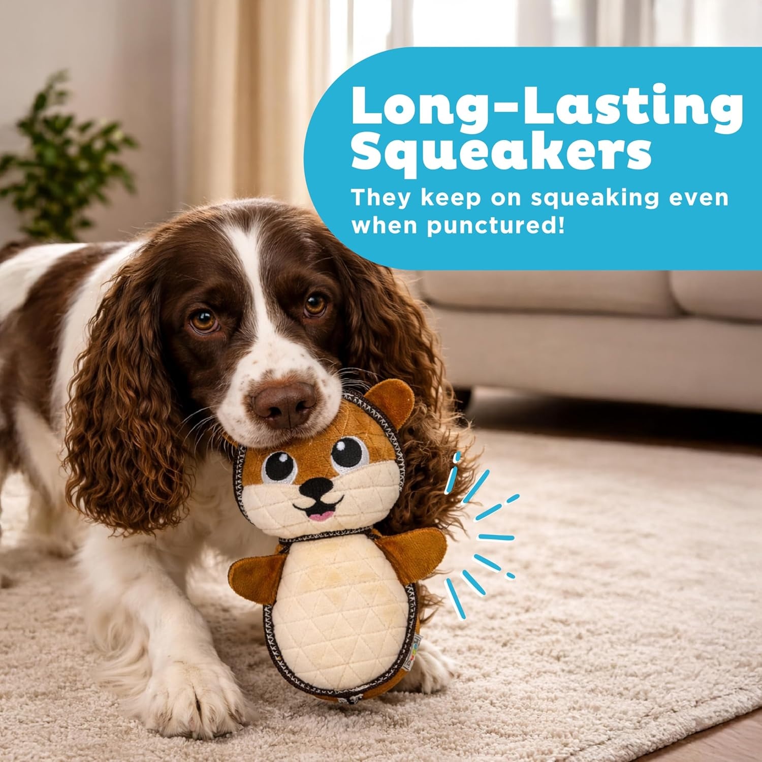 image:imageOutward Hound Xtreme Seamz Dog Toy Reinforced Seams amp Multiple Stitching Durable Plush with Squeakers Squirrel 83