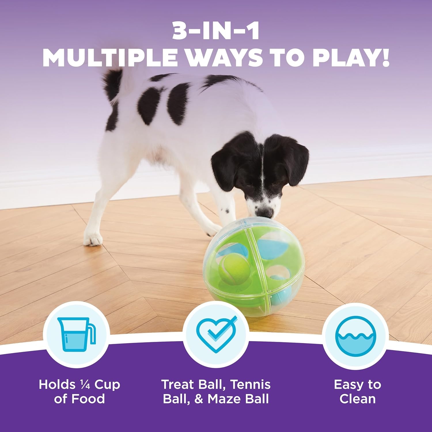 image:imageOutward Hound by Nina Ottosson AMaze Ball Dog Treat Puzzle Ball Level 2 Intermediate 846 Diameter GreenAMaze Ball Blue Green