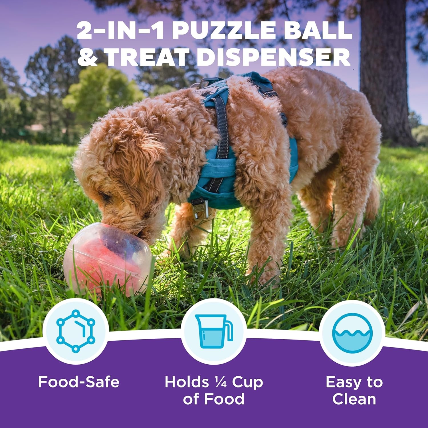 image:imageOutward Hound by Nina Ottosson AMaze Ball Dog Treat Puzzle Ball Level 2 Intermediate 846 Diameter GreenBlue