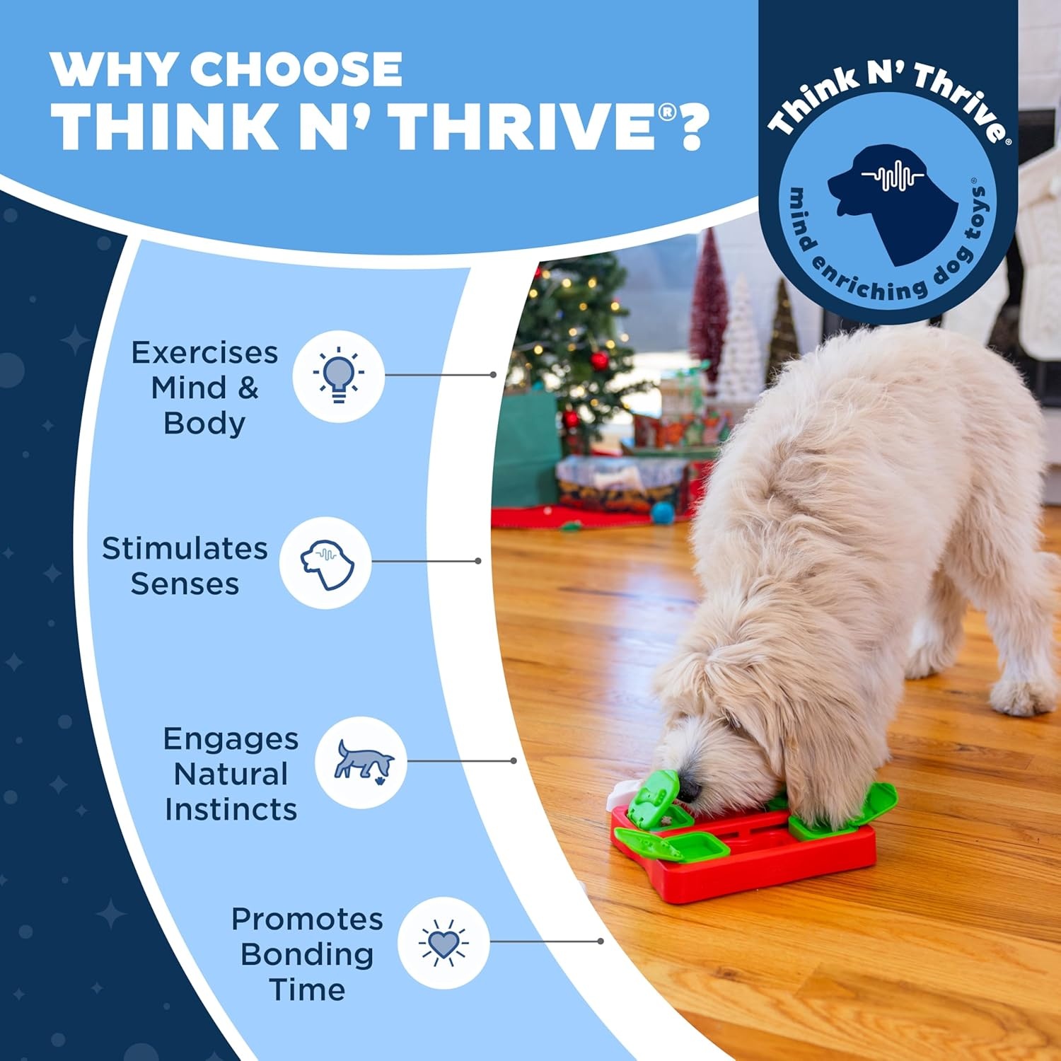 image:imageOutward Hound by Nina Ottosson AMaze Ball Dog Treat Puzzle Ball Level 2 Intermediate 846 Diameter GreenHoliday Dog Brick Red White Green