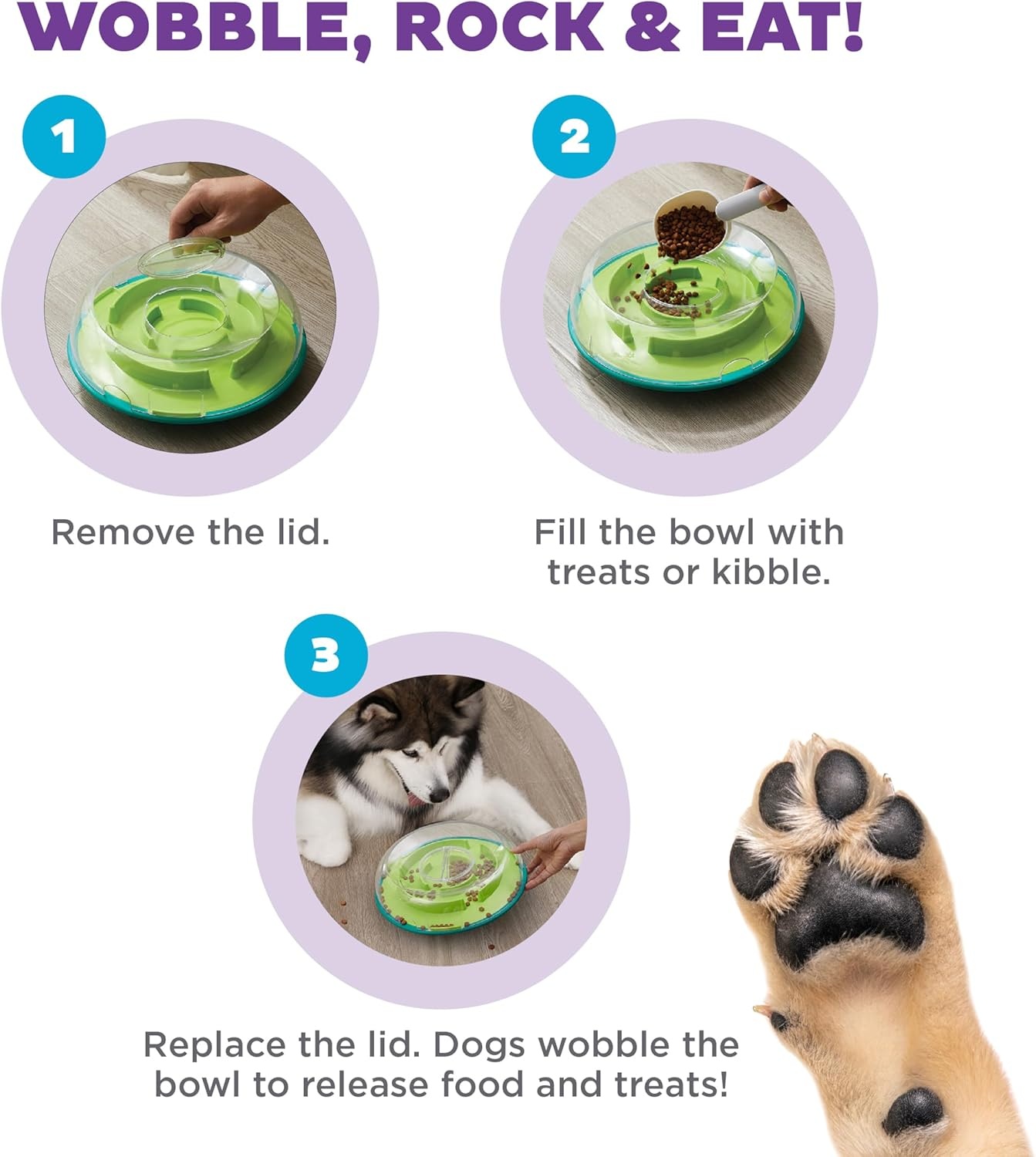 image:imageOutward Hound by Nina Ottosson AMaze Ball Dog Treat Puzzle Ball Level 2 Intermediate 846 Diameter GreenWobble Bowl Green