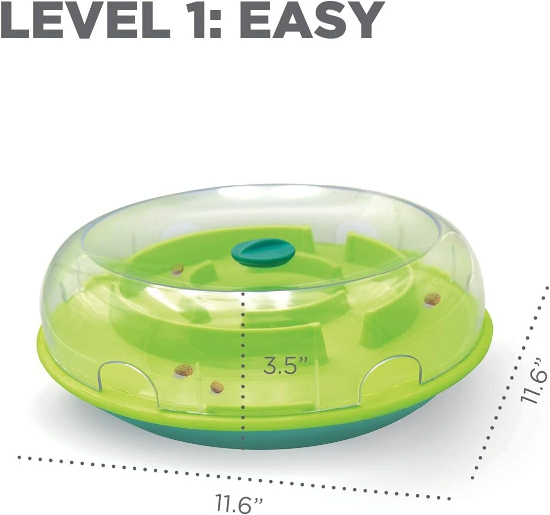 image:imageOutward Hound by Nina Ottosson AMaze Ball Dog Treat Puzzle Ball Level 2 Intermediate 846 Diameter GreenWobble Bowl Green