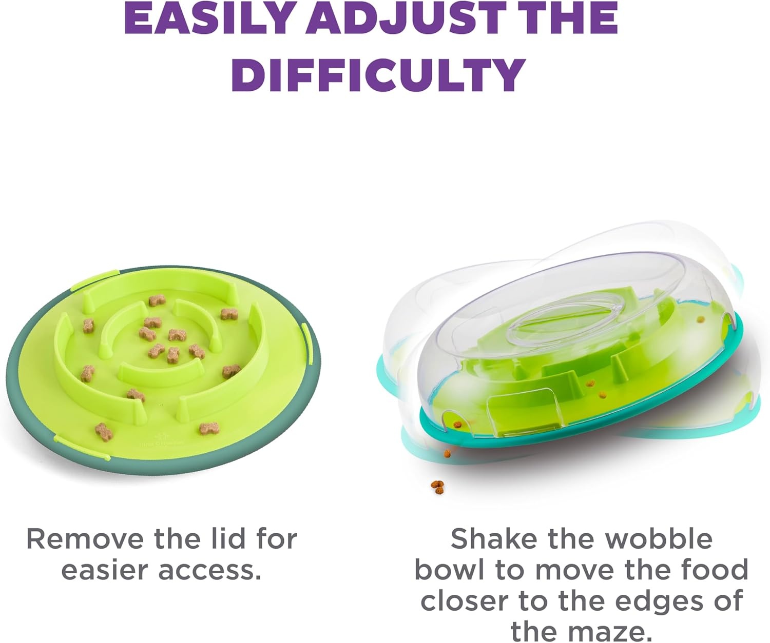 image:imageOutward Hound by Nina Ottosson AMaze Ball Dog Treat Puzzle Ball Level 2 Intermediate 846 Diameter GreenWobble Bowl Green