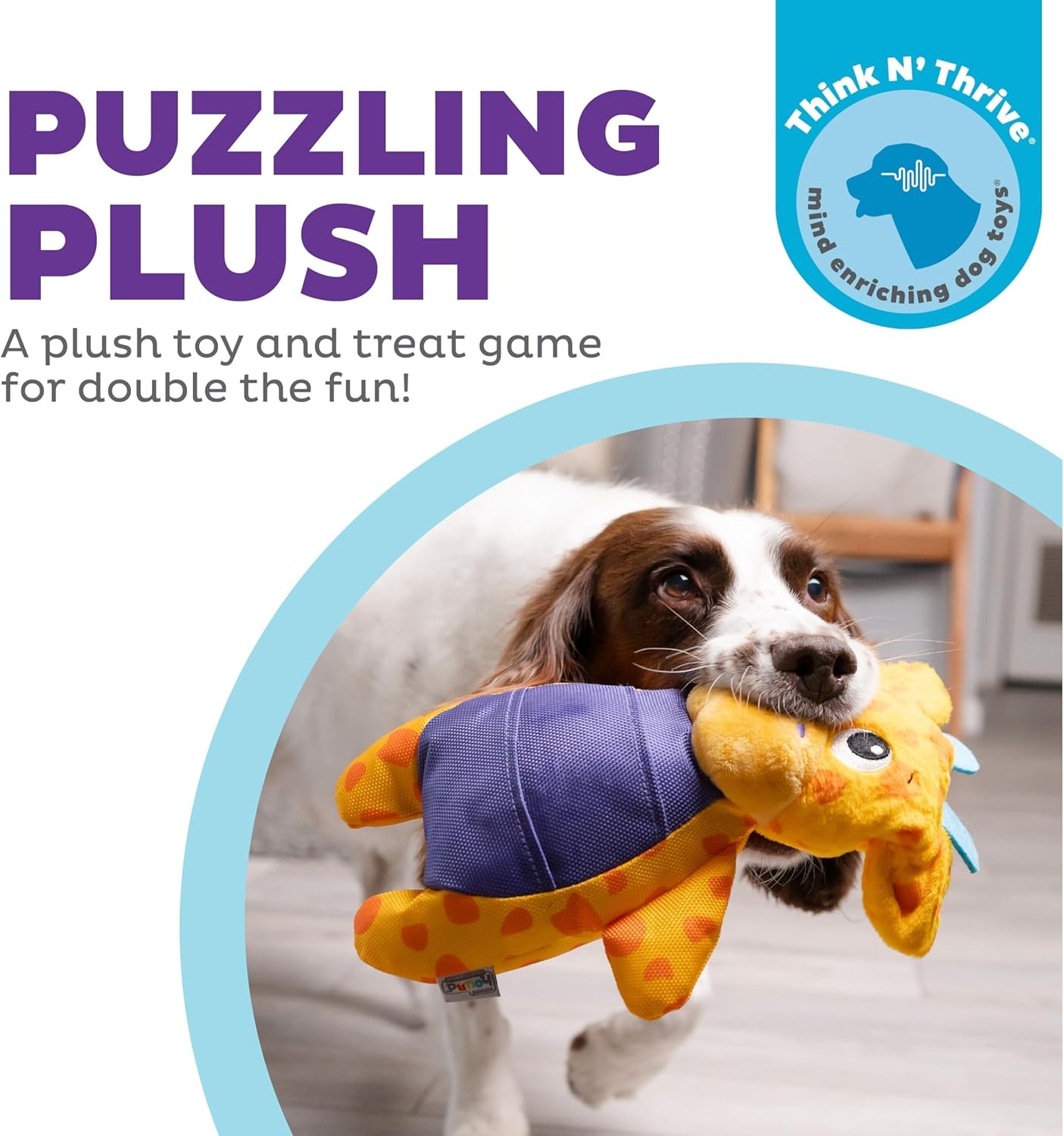 image:imageOutward Hound by Nina Ottosson Hide N Find Interactive Plush Dog Puzzle Durable Dog Toy Plush Enrichment Toys Cauliflower PurplePuzzle Palz Giraffe