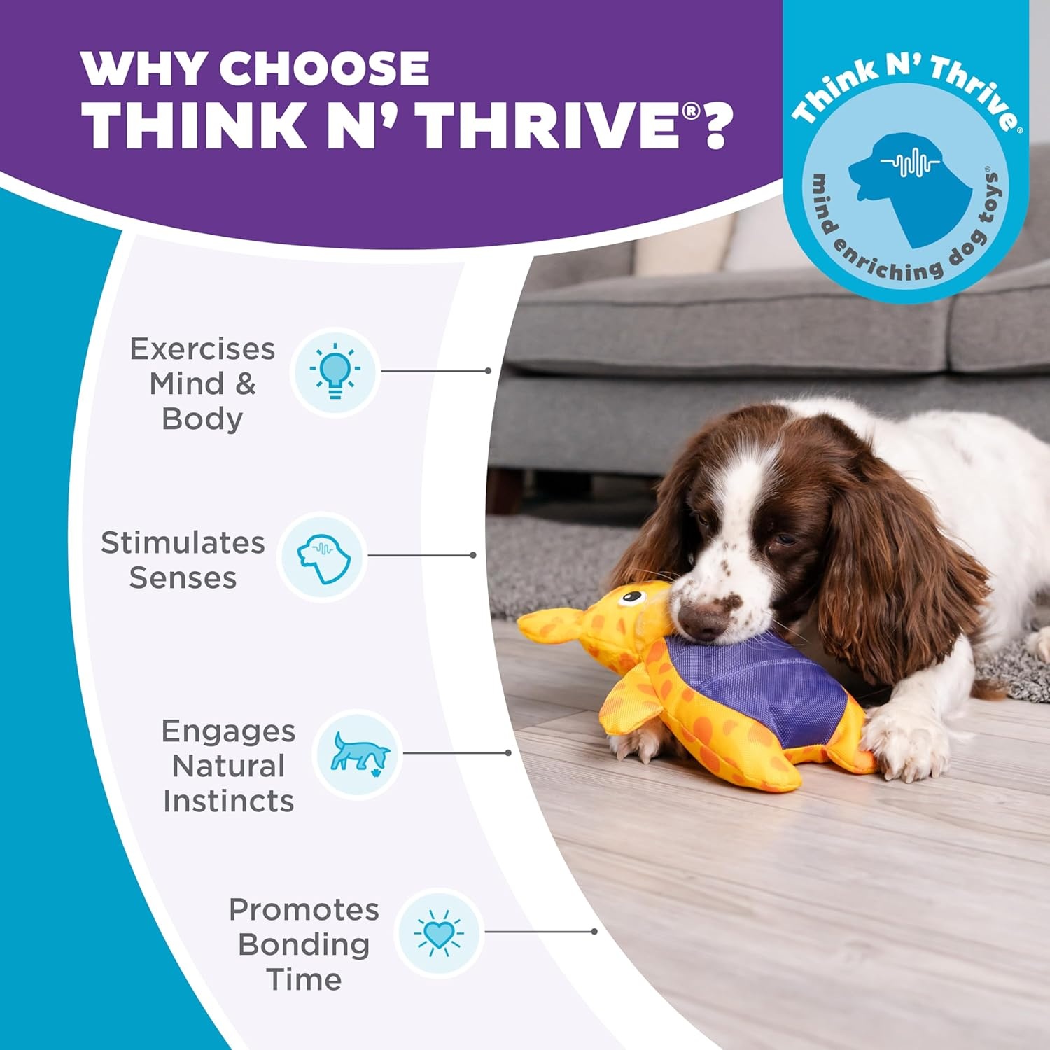 image:imageOutward Hound by Nina Ottosson Hide N Find Interactive Plush Dog Puzzle Durable Dog Toy Plush Enrichment Toys Cauliflower PurplePuzzle Palz Giraffe