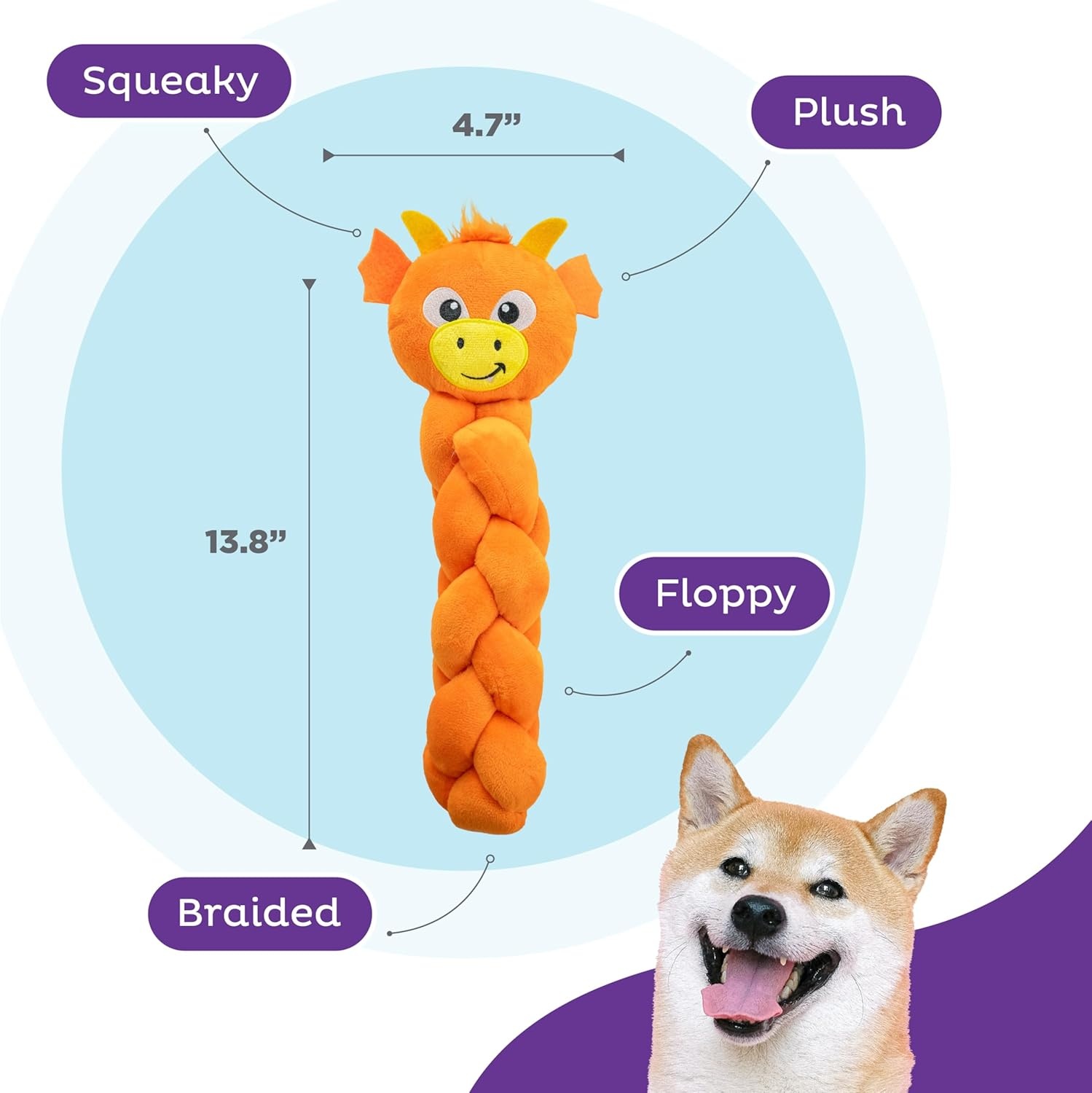 image:imageOutward Hound by Nina Ottosson Hide N Find Interactive Plush Dog Puzzle Durable Dog Toy Plush Enrichment Toys Cauliflower PurpleTwistiez Dragon