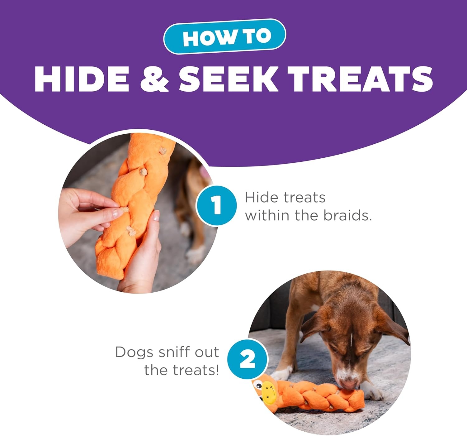 image:imageOutward Hound by Nina Ottosson Hide N Find Interactive Plush Dog Puzzle Durable Dog Toy Plush Enrichment Toys Cauliflower PurpleTwistiez Dragon