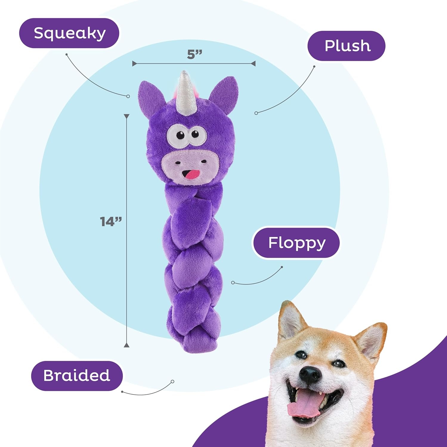 image:imageOutward Hound by Nina Ottosson Hide N Find Interactive Plush Dog Puzzle Durable Dog Toy Plush Enrichment Toys Cauliflower PurpleTwistiez Unicorn