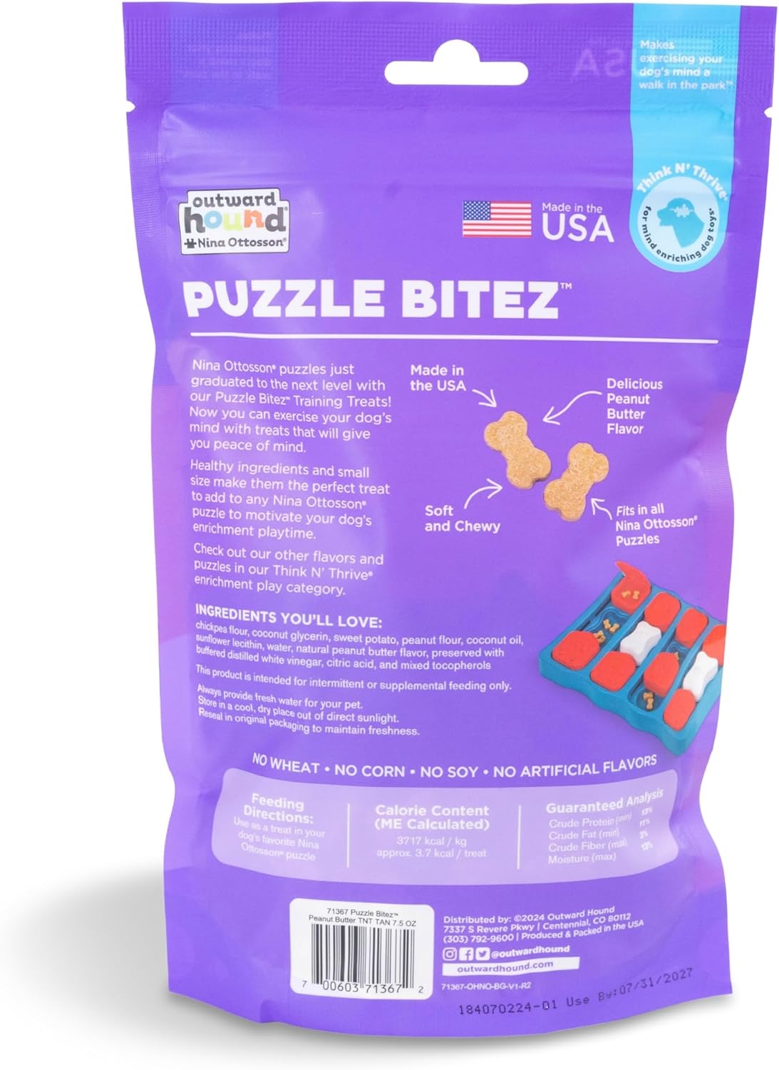 image:imageOutward Hound by Nina Ottosson Puzzle Bitez USA Made Dog Treats Pumpkin Flavor BiteSized Training Reward and Interactive Puzzle Toy Treats 75oz75 Ounce Pack of 2