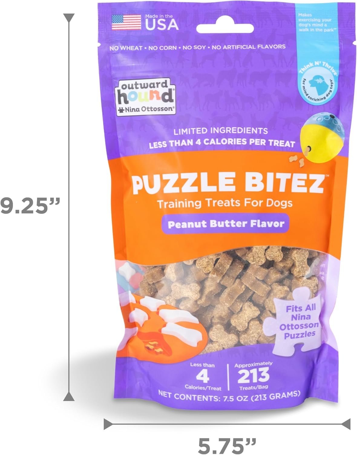 image:imageOutward Hound by Nina Ottosson Puzzle Bitez USA Made Dog Treats Pumpkin Flavor BiteSized Training Reward and Interactive Puzzle Toy Treats 75oz75 Ounce Pack of 2