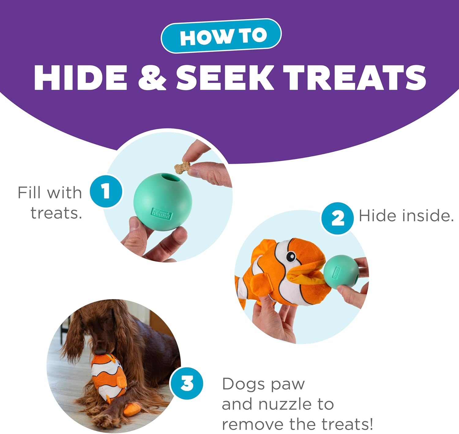 image:imageOutward Hound by Nina Ottosson Snack Palz Interactive Plush Dog Puzzle with Treat Ball Cactus GreenClownfish