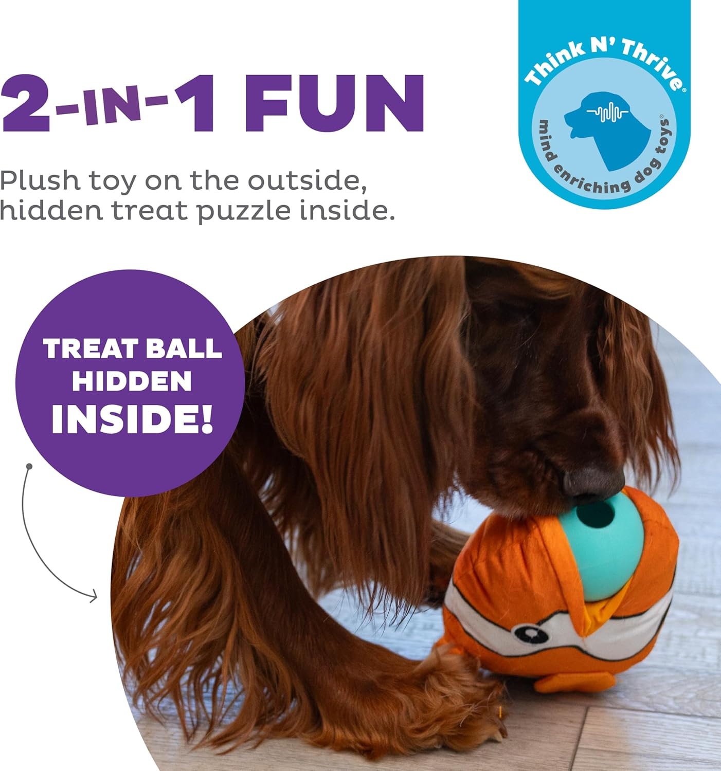 image:imageOutward Hound by Nina Ottosson Snack Palz Interactive Plush Dog Puzzle with Treat Ball Cactus GreenClownfish