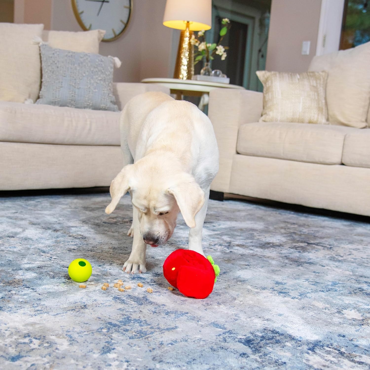 image:imageOutward Hound by Nina Ottosson Snack Palz Interactive Plush Dog Puzzle with Treat Ball Cactus GreenFruit