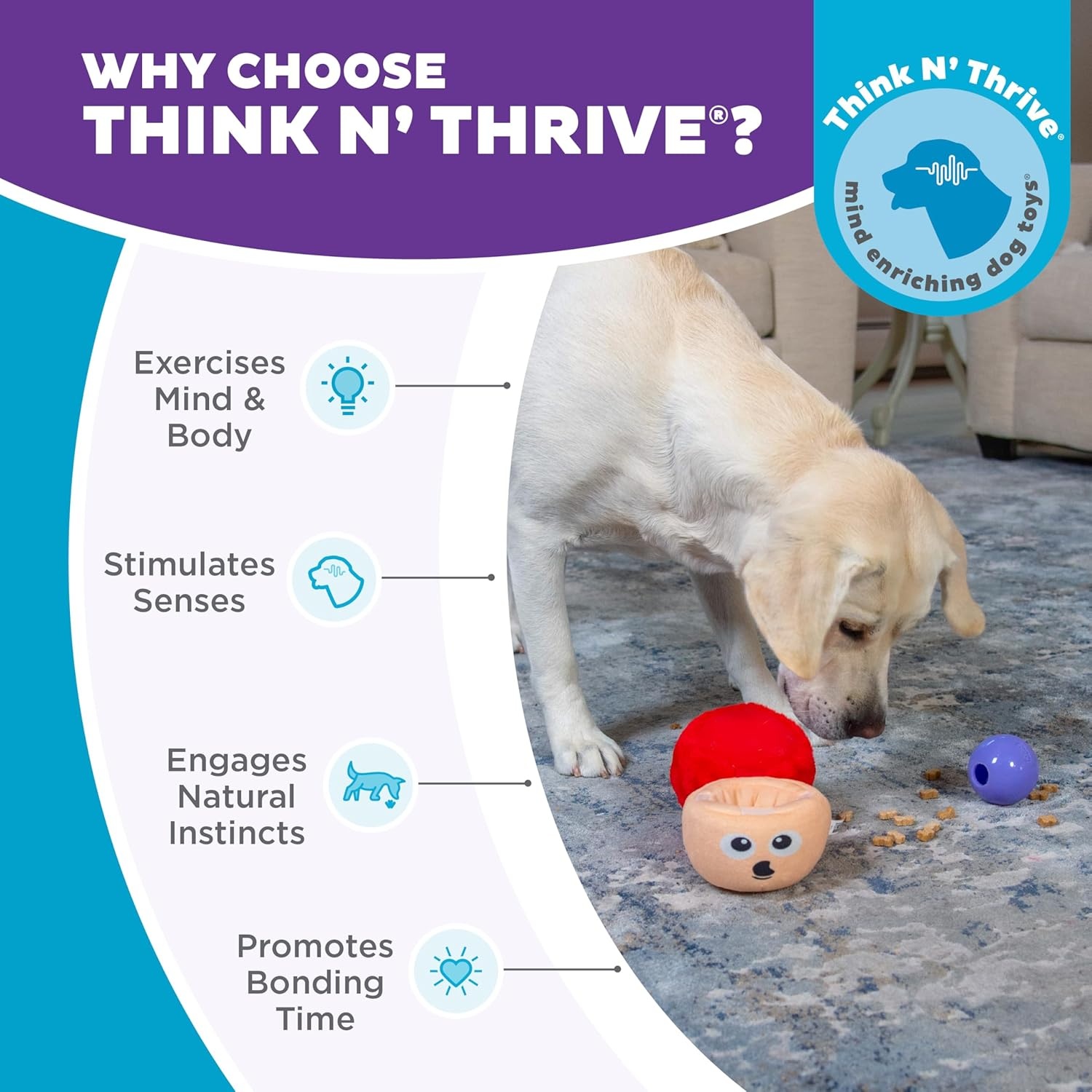 image:imageOutward Hound by Nina Ottosson Snack Palz Interactive Plush Dog Puzzle with Treat Ball Cactus GreenMushroom