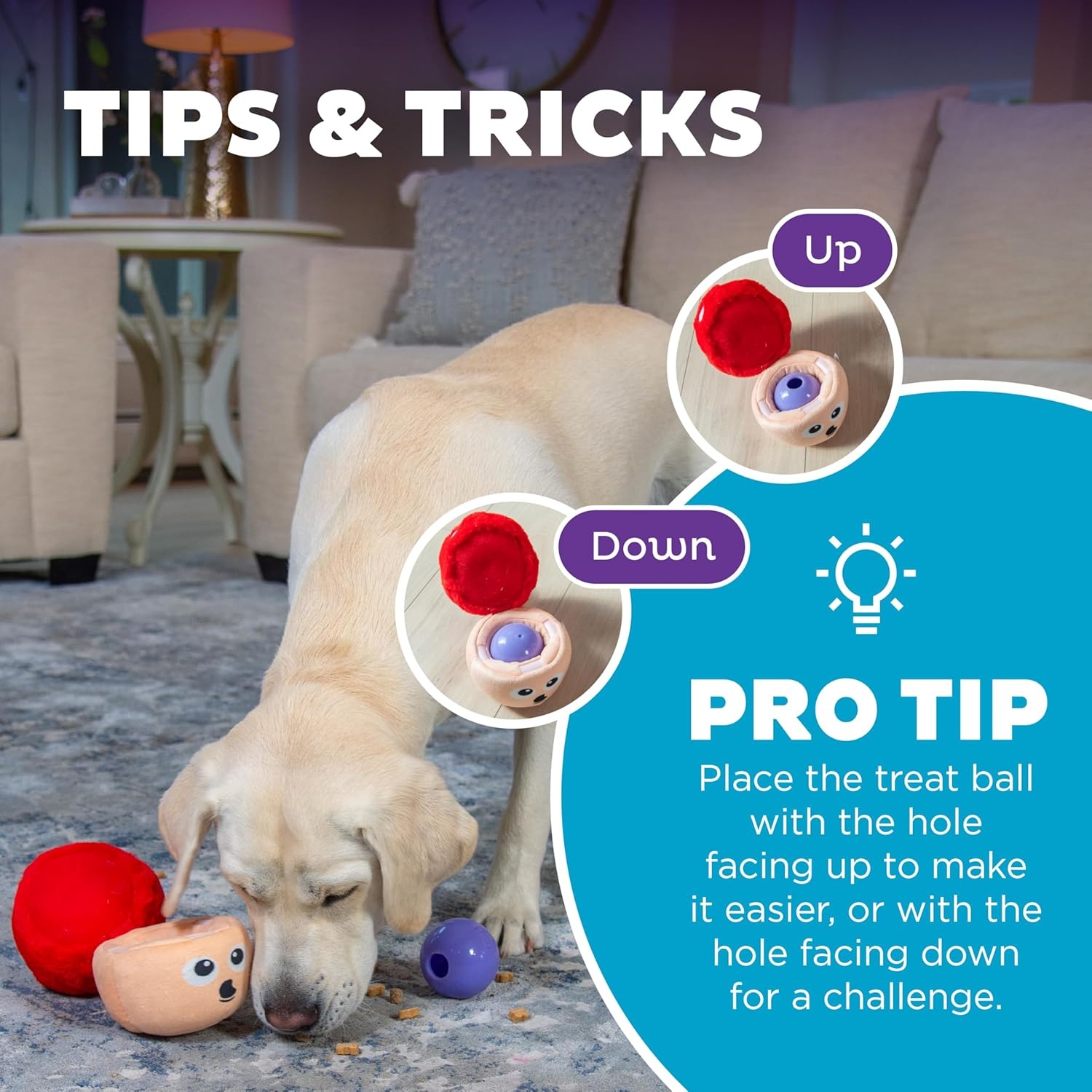 image:imageOutward Hound by Nina Ottosson Snack Palz Interactive Plush Dog Puzzle with Treat Ball Cactus GreenMushroom