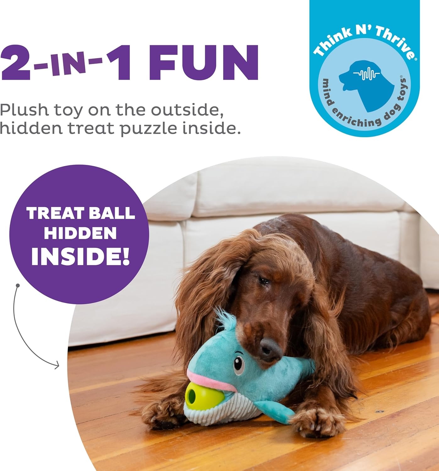 image:imageOutward Hound by Nina Ottosson Snack Palz Interactive Plush Dog Puzzle with Treat Ball Cactus GreenWhale