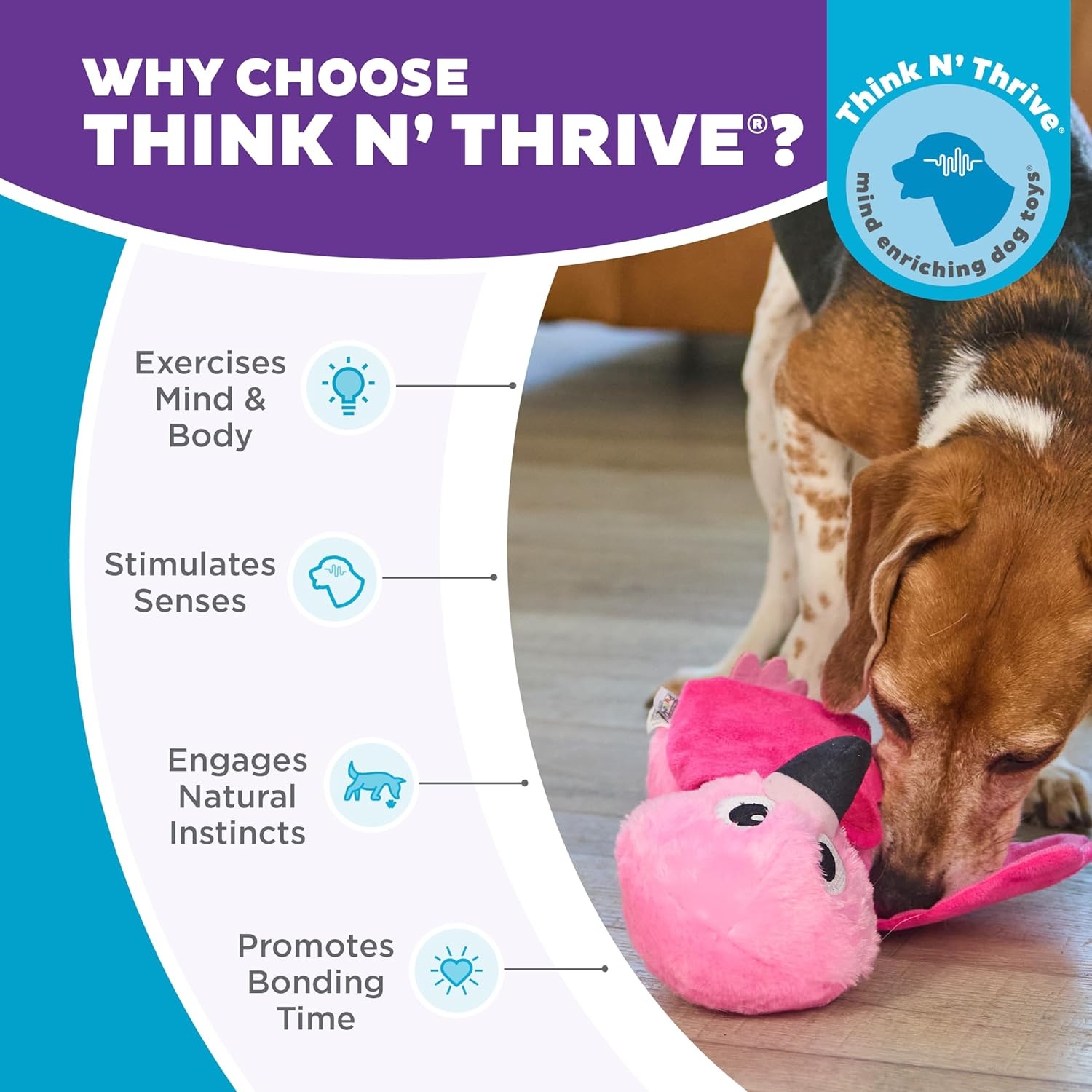 image:imageOutward Hound by Nina Ottosson Stuff N Snuffle Plush Large Snuffle Ball Dog Puzzle Elephant Blue 98 inches x 59 inchesHideAblez Flamingo
