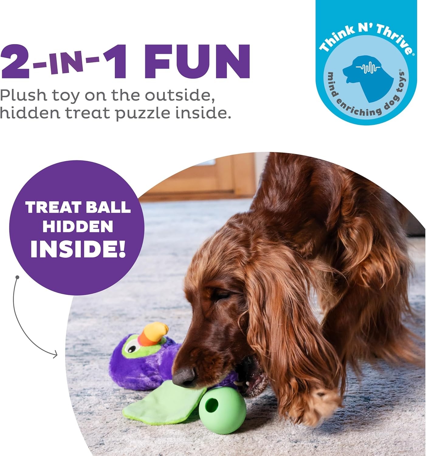 image:imageOutward Hound by Nina Ottosson Stuff N Snuffle Plush Large Snuffle Ball Dog Puzzle Elephant Blue 98 inches x 59 inchesHideAblez Toucan