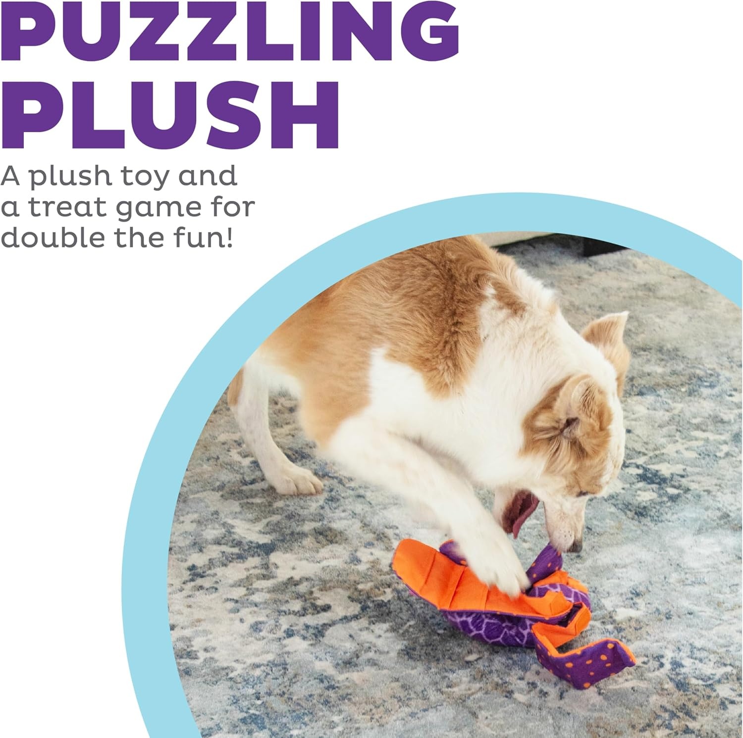 image:imageOutward Hound by Nina Ottosson Stuff N Snuffle Plush Large Snuffle Ball Dog Puzzle Elephant Blue 98 inches x 59 inchesSilly Legz Giraffe