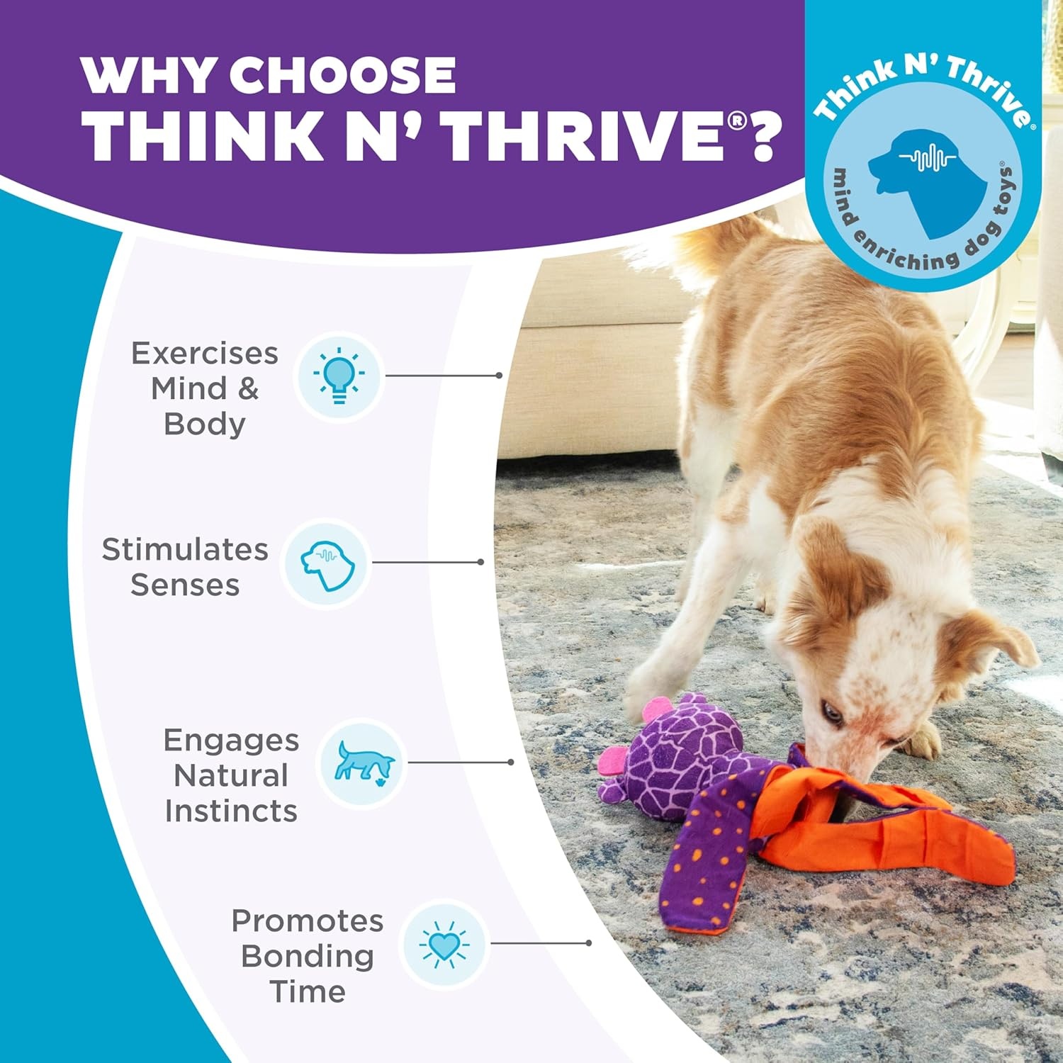 image:imageOutward Hound by Nina Ottosson Stuff N Snuffle Plush Large Snuffle Ball Dog Puzzle Elephant Blue 98 inches x 59 inchesSilly Legz Giraffe