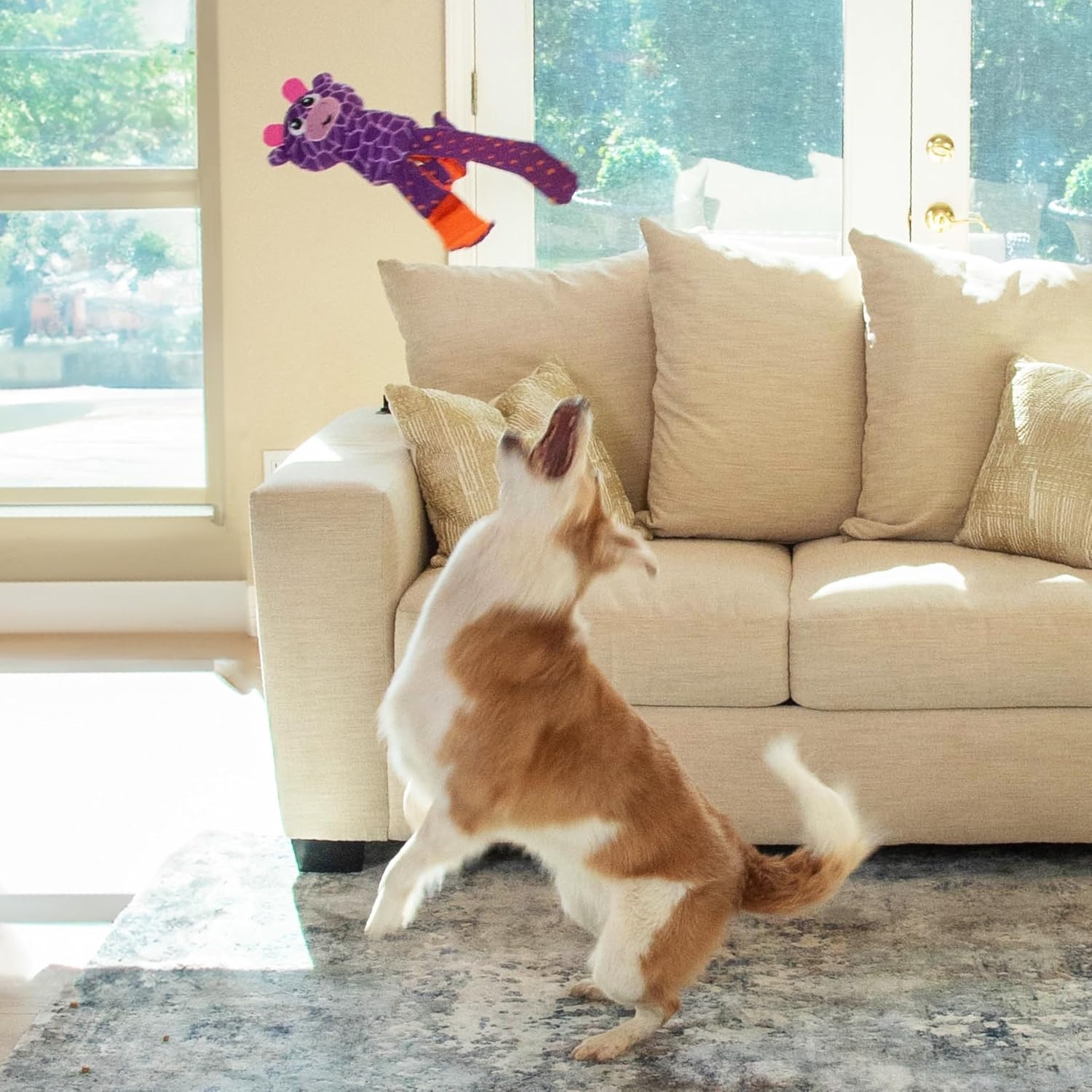 image:imageOutward Hound by Nina Ottosson Stuff N Snuffle Plush Large Snuffle Ball Dog Puzzle Elephant Blue 98 inches x 59 inchesSilly Legz Giraffe