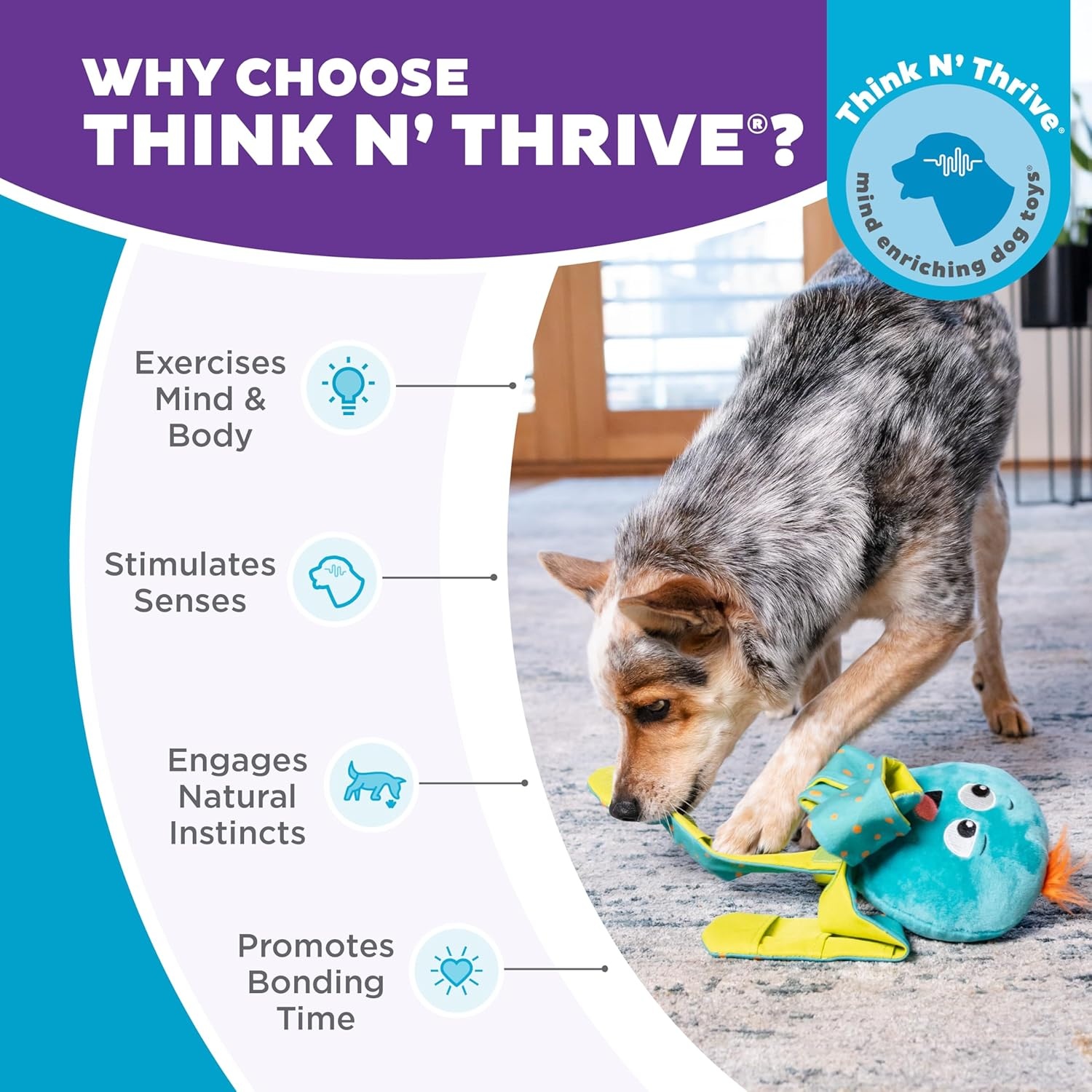 image:imageOutward Hound by Nina Ottosson Stuff N Snuffle Plush Large Snuffle Ball Dog Puzzle Elephant Blue 98 inches x 59 inchesSilly Legz Octopus