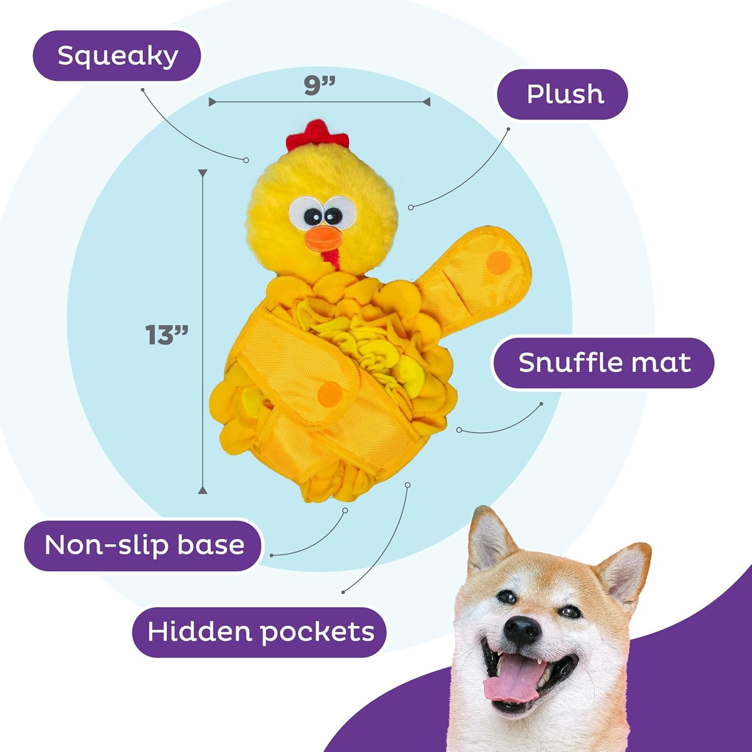 image:imageOutward Hound by Nina Ottosson Stuff N Snuffle Plush Large Snuffle Ball Dog Puzzle Elephant Blue 98 inches x 59 inchesSnuffle Palz Chicken