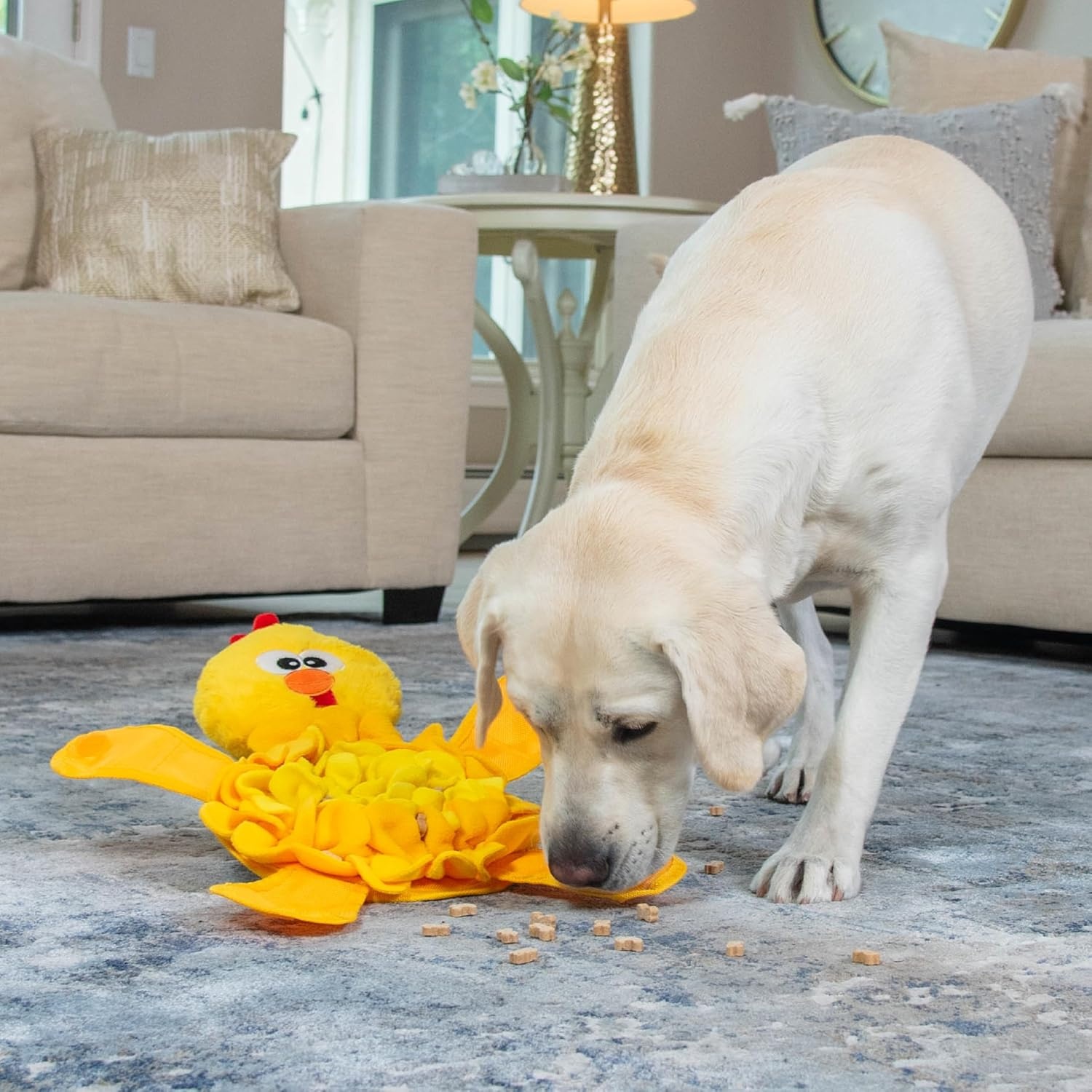 image:imageOutward Hound by Nina Ottosson Stuff N Snuffle Plush Large Snuffle Ball Dog Puzzle Elephant Blue 98 inches x 59 inchesSnuffle Palz Chicken