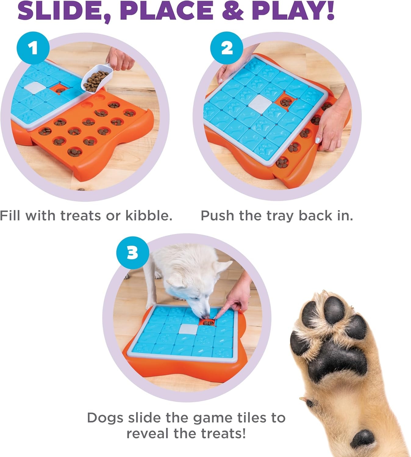 image:imageOutward Hound by Nina Ottosson Tower of Treats Level 4 Expert Dog Treat Puzzle for Enrichment OrangeChallenge Slider Orange Blue