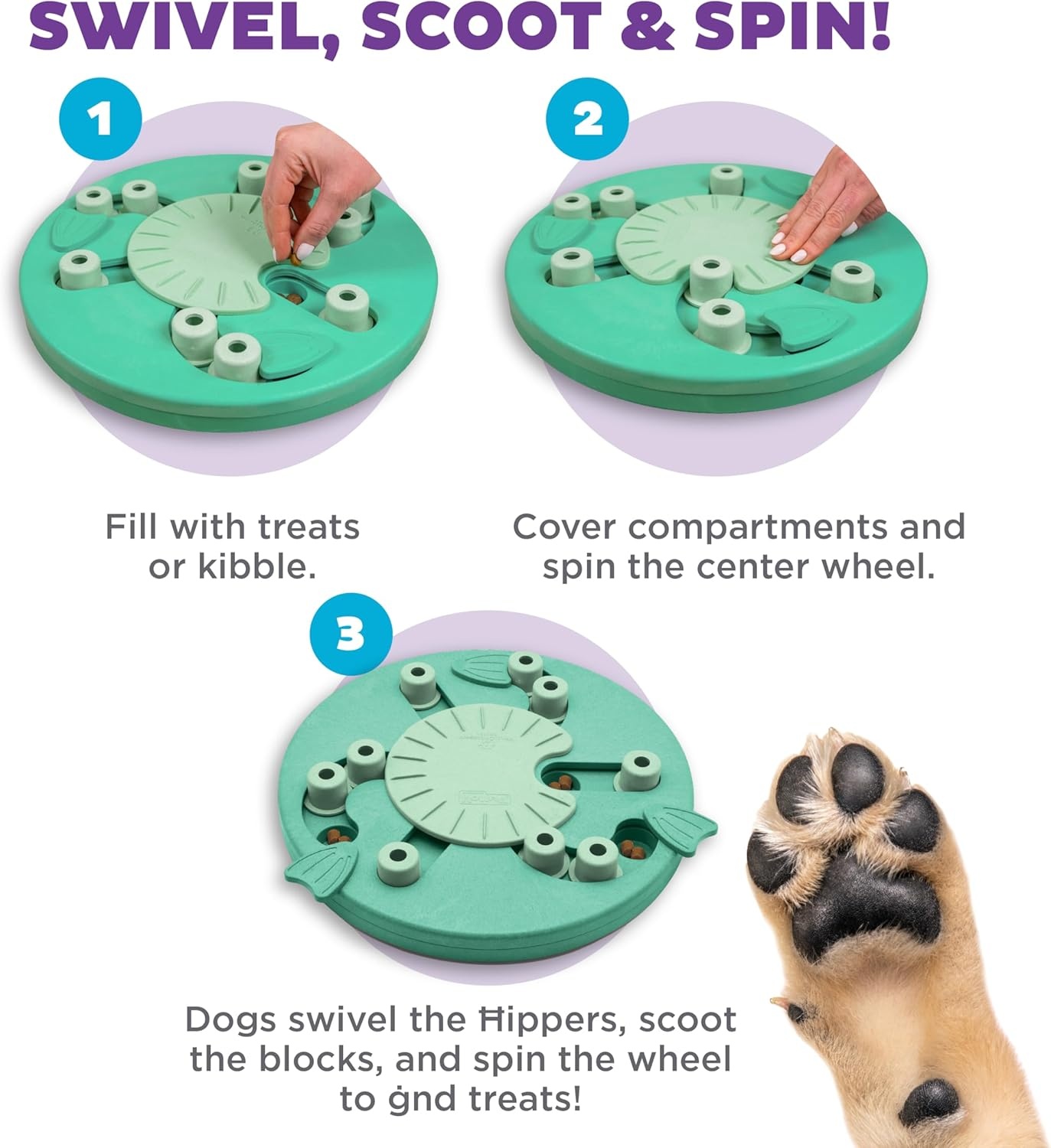 image:imageOutward Hound by Nina Ottosson Tower of Treats Level 4 Expert Dog Treat Puzzle for Enrichment OrangeDog Worker Green