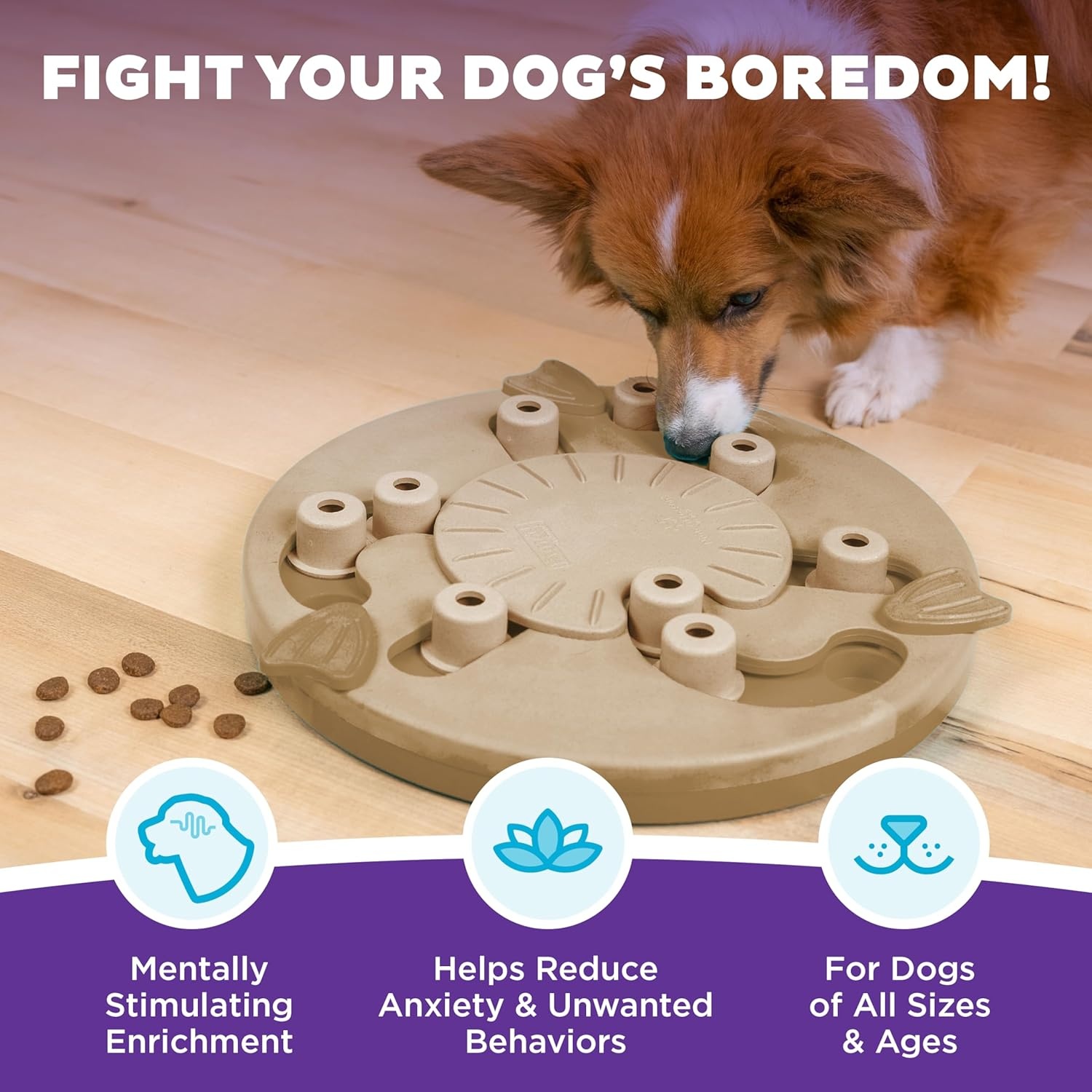 image:imageOutward Hound by Nina Ottosson Tower of Treats Level 4 Expert Dog Treat Puzzle for Enrichment OrangeDog Worker Tan