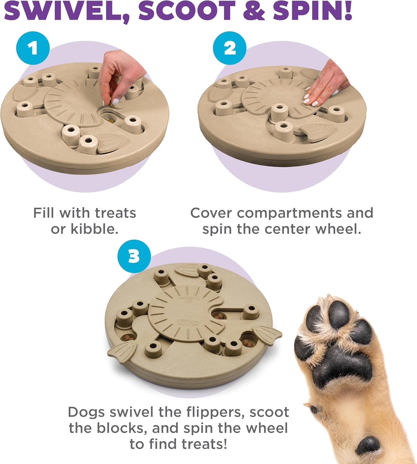 image:imageOutward Hound by Nina Ottosson Tower of Treats Level 4 Expert Dog Treat Puzzle for Enrichment OrangeDog Worker Tan