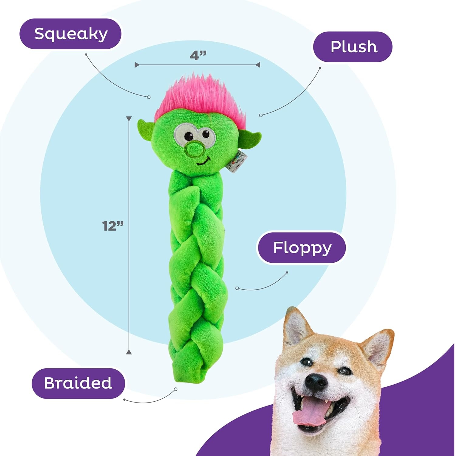 image:imageOutward Hound by Nina Ottosson Twistiez Interactive Plush Dog Treat Puzzle Monster BlueTwistiez Troll