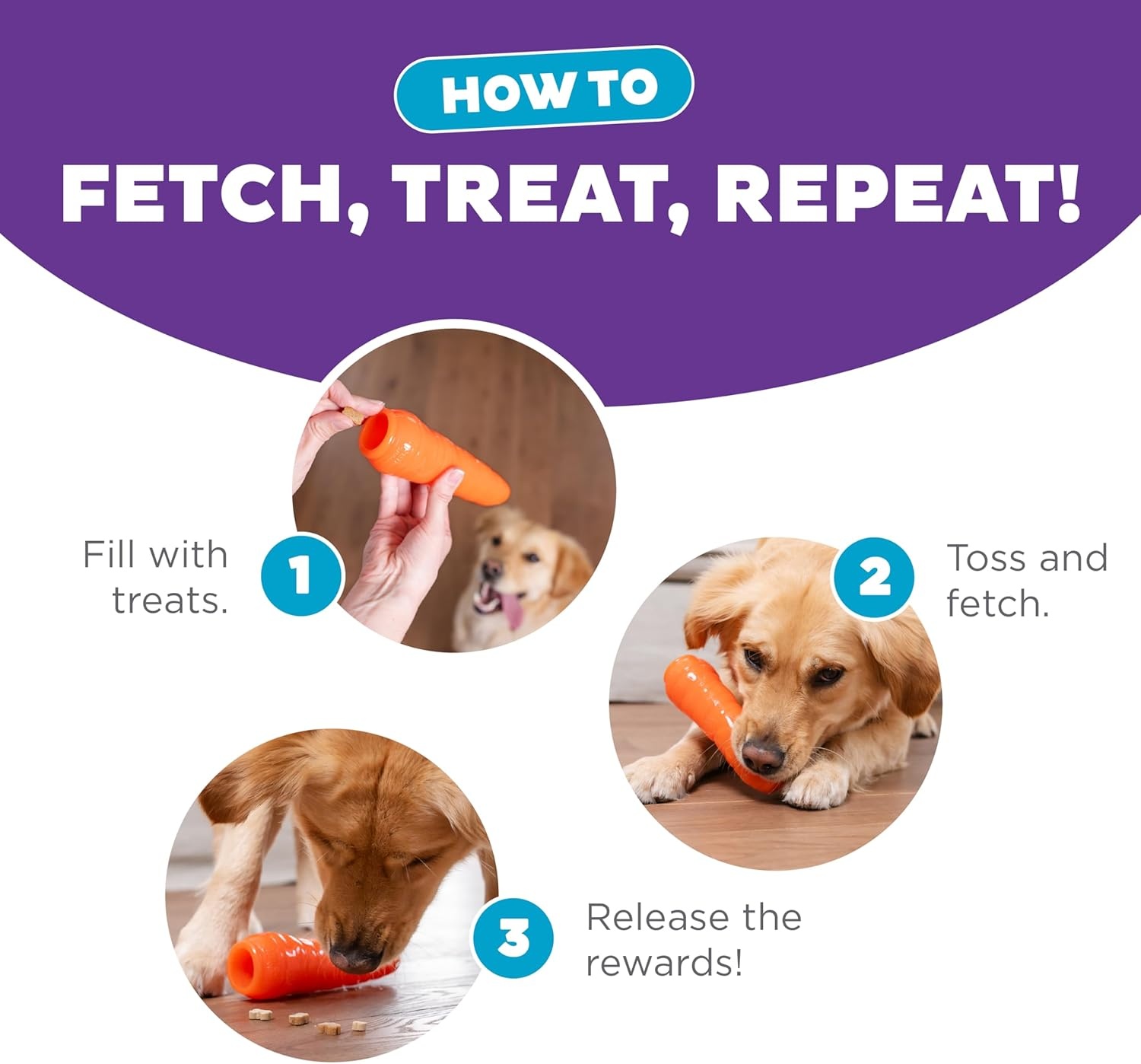 image:imageOutward Hound by Planet Dog Foodies Carrot TreatDispensing Dog Chew Toy OrangeCarrot