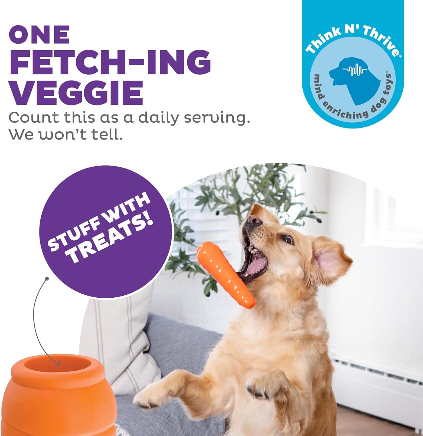 image:imageOutward Hound by Planet Dog Foodies Carrot TreatDispensing Dog Chew Toy OrangeCarrot