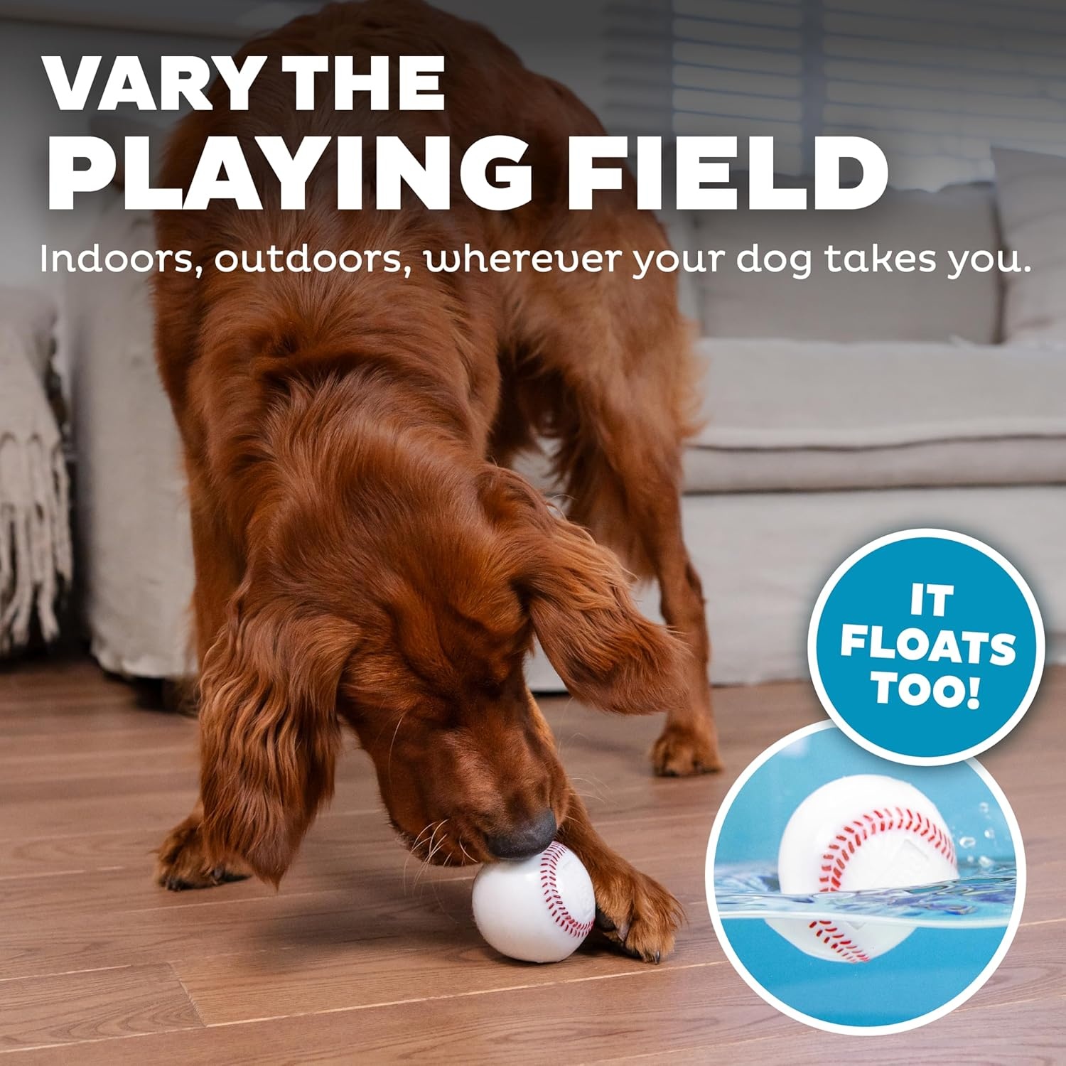 image:imageOutward Hound by Planet Dog Football Durable TreatDispensing Dog Ball Interactive Fetch Toy OrbeeTuff Mint Scented BPAFree for Indoor amp Outdoor Play BrownBaseball