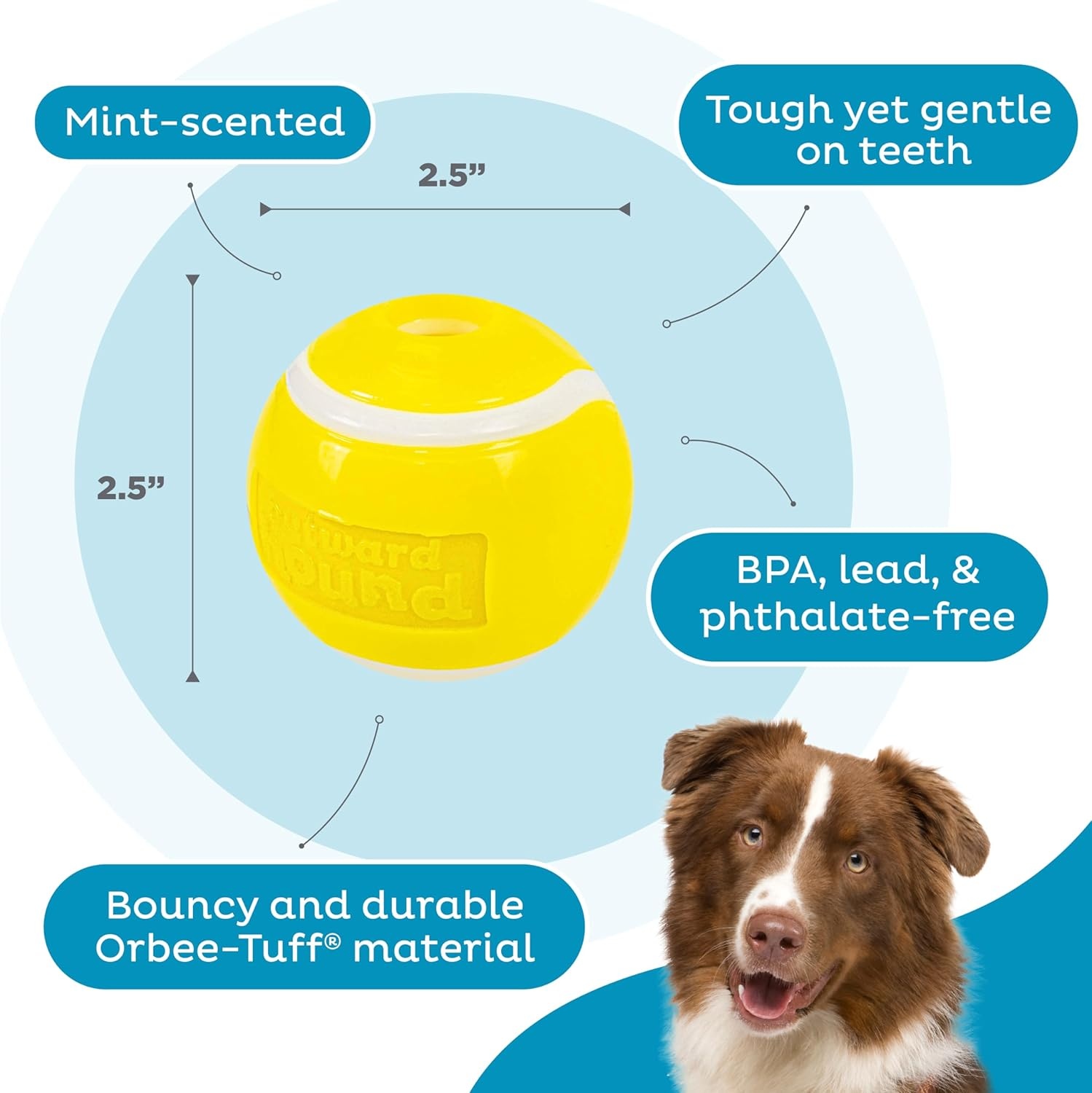 image:imageOutward Hound by Planet Dog Football Durable TreatDispensing Dog Ball Interactive Fetch Toy OrbeeTuff Mint Scented BPAFree for Indoor amp Outdoor Play BrownTennis Ball