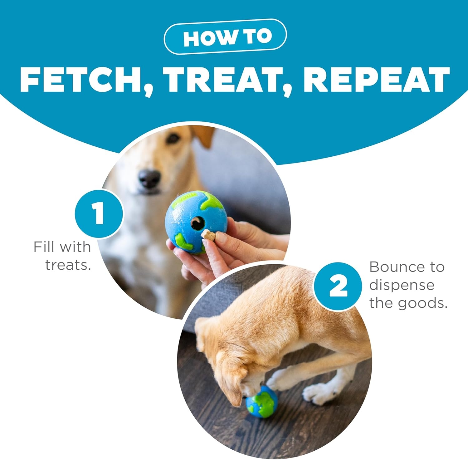 image:imageOutward Hound by Planet Dog OrbeeTuff Planet Ball BlueGreen TreatDispensing Dog Toy Small