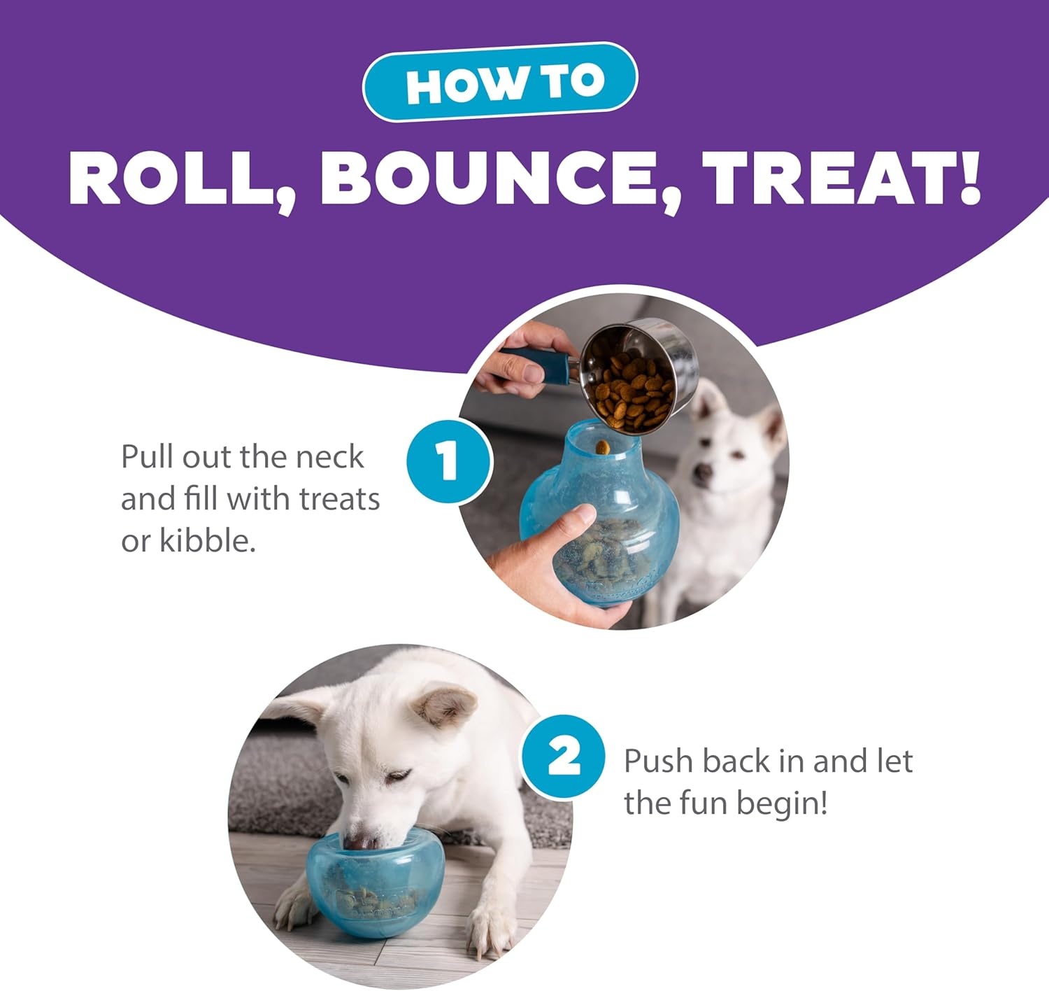 image:imageOutward Hound by Planet Dog Snoop Dog Toy TreatDispenser Puzzle Ball Interactive Slow Feeder Medium to Large Dogs Bouncy amp MintInfused Blue 5Blue