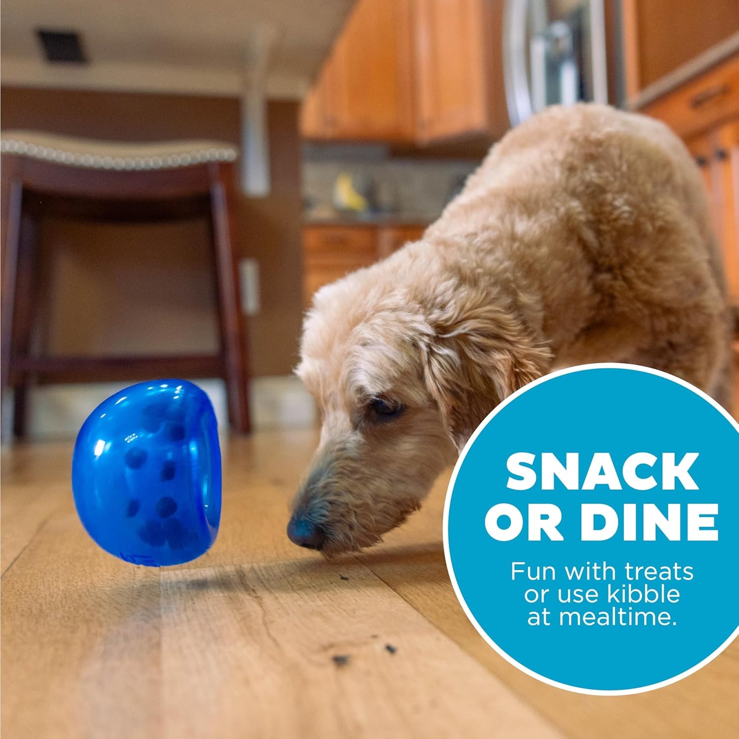 image:imageOutward Hound by Planet Dog Snoop Dog Toy TreatDispenser Puzzle Ball Interactive Slow Feeder Medium to Large Dogs Bouncy amp MintInfused Blue 5Blue Lil Snoop