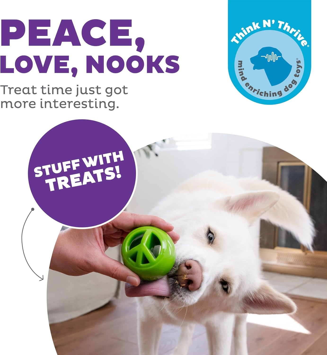 image:imageOutward Hound by Planet Dog Snoop Dog Toy TreatDispenser Puzzle Ball Interactive Slow Feeder Medium to Large Dogs Bouncy amp MintInfused Blue 5Green Nook Works with Large Snoop